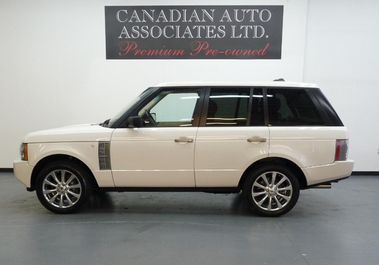 MSRP WAS $117,295!!!  Flawless Ranger Rover HSE Supercharged Finished in Alaska White over Sand Beige Windsor Leather. Amenities include: Navigation, Rear Headrest DVD Entertainment, Factory 20 Polished Alloys, Heated/Cooled Seats, Front and Rear Park Assist, Harmon/Kardon Logic 7 sound system with 6 Disc CD/MP3 and more.  Premium Pre-Owned Certified. The balance of Manufacturers warranty applies. We offer flexible finance options with top trade allowances. Contact one of our sales professionals regarding this opportunity !!! Visit our website to view 20+ photos & FREE CARFAX with a buy back guarantee.  www.canadianautoassociates.com No Hidden Fees: Advertised Price +HST +Lic.       **This is the owners demo, please call for appointment**