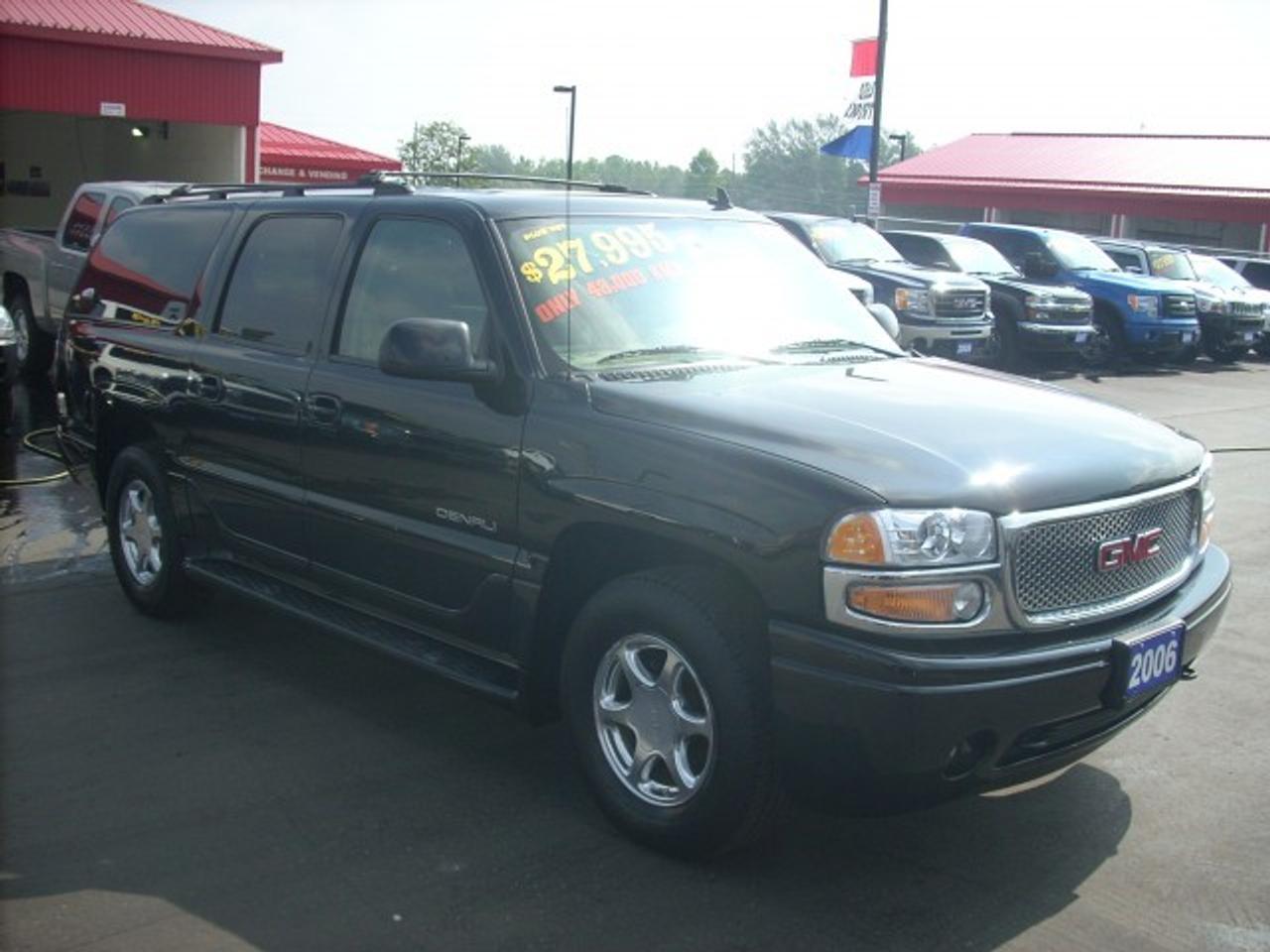 <p style=margin-top:5px;font-size:25px;color:red;><strong><a href=http://www.stop23.ca>VISIT OUR WEBSITE</a></strong></p><br><br> YUKON DENALI,XL,AWD,7 PASSENGER,SUNROOF,DVD,FOG LIGHTS,TOW,ROOF RACK,RUNNING BOARDS,POWER PEDAL,HEATED LEATHER MEMORY SEATS,ON-STAR,CD-6,LEATHER WRAPPED STEERING WHEEL,UNIVERSAL GARAGE DOOR OPENER. ALL TYPES OF FINANCING AVAILABLE. FREE VEHICLE HISTORY REPORT. RIGOROUS CERTIFICATION AND INSPECTION. NO EXTRA FEES!! PLUS TAXES AND LICENSING. TWENTY-NINE YEARS IN BUSINESS. DONT MISS OUT ON THIS GREAT BUY!! CALL STOP23 AT 1-866-980-3878
