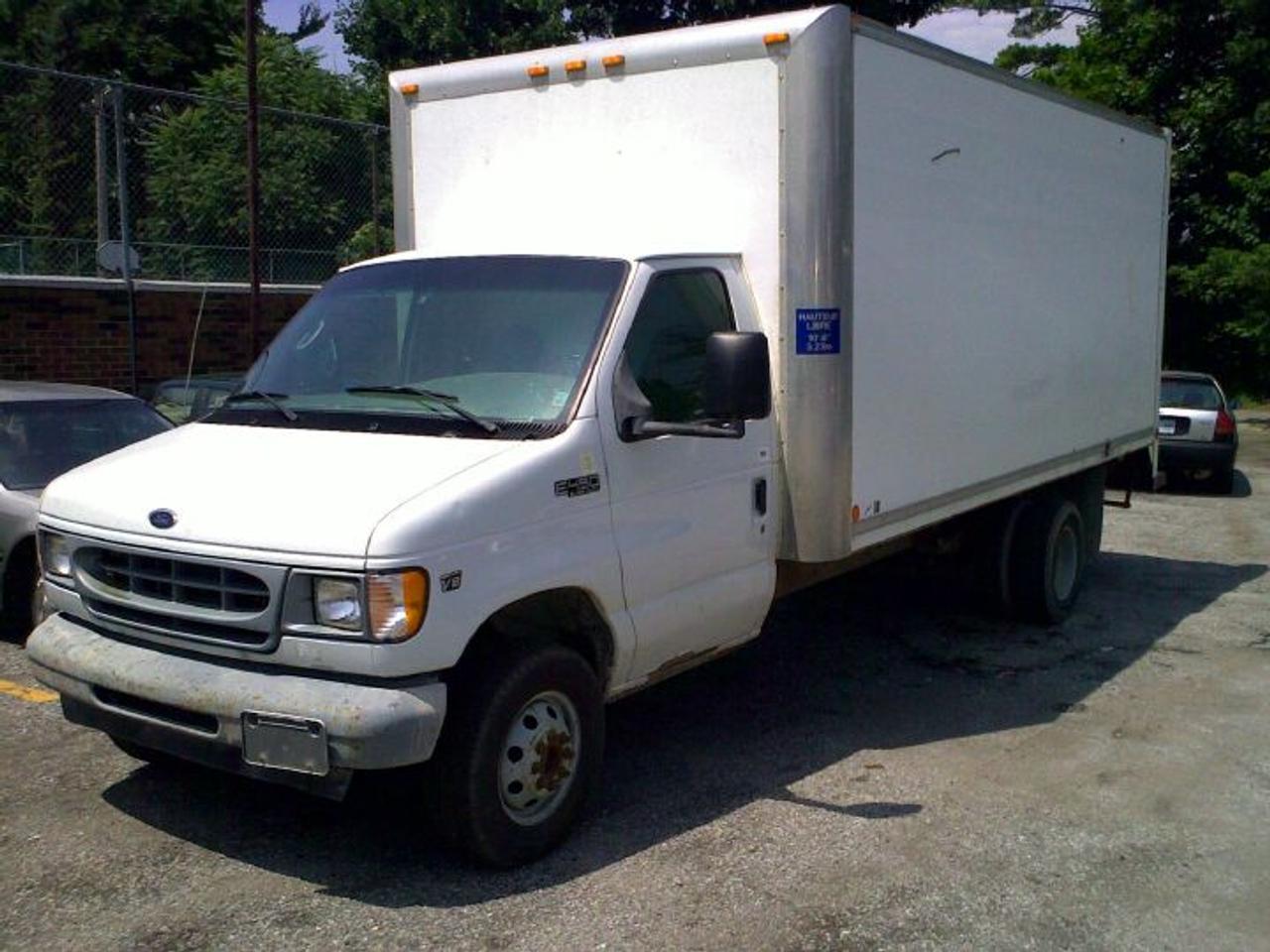 2002 Ford E450 16 Cubevan - 7.3 L turbo diesel, auto. transmission, p/s, p/b, am/fm stereo, A/C. 16 feet box with 7 feet height. Roll up door in rear. New tires all around. Truck runs A1 and is in excellent shape!!