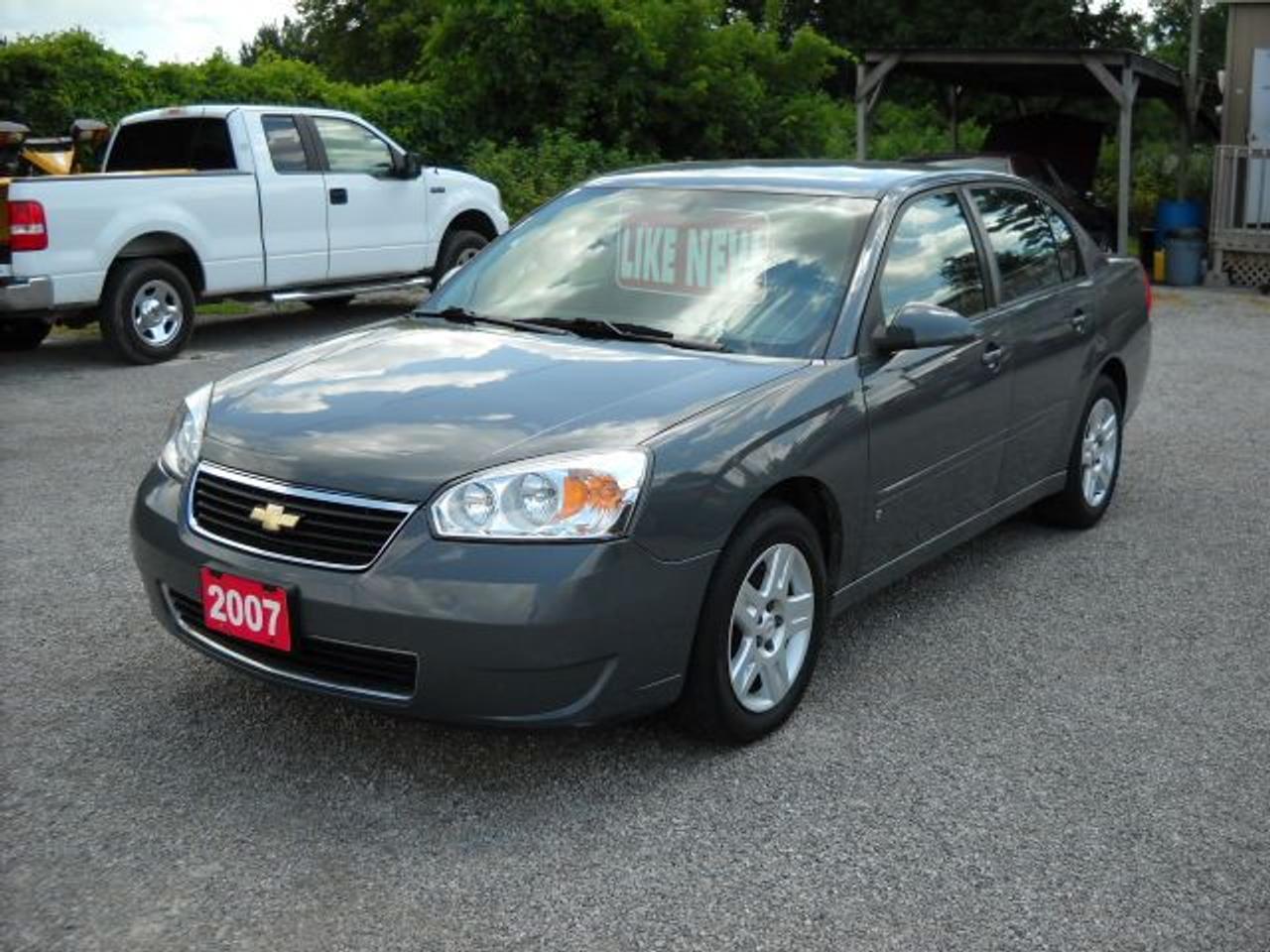 2007 Chevrolet Malibu LT
1 Owner, Non-smoker, All Original, Accident-Free, New dealer trade in.  Like New in and out!  Balance of FACTORY WARRANTY TIL JULY 31/2012.  V6, AUTO, fully loaded incl Cold A/C, P/windows & locks, tilt, cruise, CD.  Only 109,000kms!  {Certified & Etest included} $ 8,900+tx