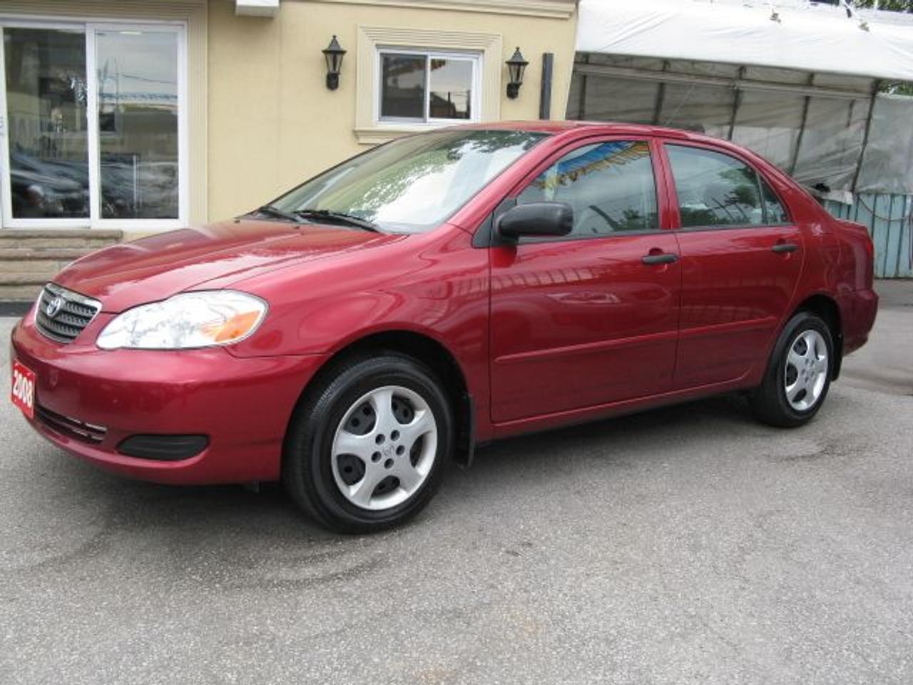 Carproof Clean, 1 owner from Toyota Canada, Automatic, 1.8L 4cyl., air cond., dual air bags, tilt, cruise, AM/FM CD. Fully loaded, p/windows, non-smoker, keyless entry. Only 43,000 kms. $11,995 or $500 down $269/mth tax-included. Balance of factory warranty. Mint cond. Sale priced. Burgundy ext on grey interior. Call today. Price does not include certification or e-test. (cert & e-test are available for $495 extra)