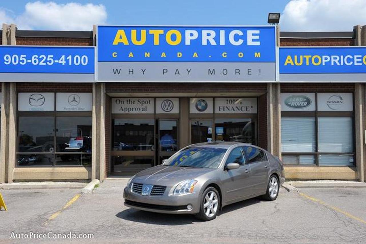 TRUST YOUR DEALER!! Online Credit App, Free CarProof History Reports & 250 vehicles @ www.autopricecanada.com. Certified, safetied & E-tested! Warranty with every vehicle!06 Nissan Maxima SE PACKAGE,3.5L,Auto,P/glass roof,Leather,6 indash cd,full power group,p/seat,steering contrls,heated seats,auto/lights,F+S air bags,abs,traction,keyless entry,Off Lease,Very Sharp!!CREDIT PROBLEMS?  www.autopricecanada.com for 24 Hr Easy, Secure, Online Credit Application?get approved before you shop! REMEMBER, RESEARCHING YOUR DEALER IS AS IMPORTANT AS RESEARCHING YOUR VEHICLE!  COMPARE OUR EQUIPMENT, MILEAGE AND PRICING!!!