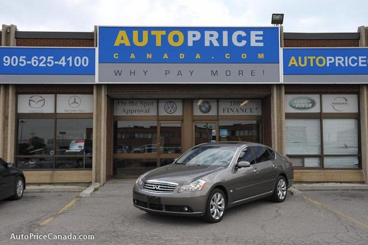 TRUST YOUR DEALER!! Online Credit App, Free CarProof History Reports & 300 vehicles @ www.autopricecanada.com. Certified, safetied & E-tested! Warranty with every vehicle!!! 07 M35X,DVD,AWD,Leather, Sunroof,Full power group,Pwr Seats, Heated/Memory Seats,F+S air bags,abs,keyless entry,CD Changer,Alloys,OFF LEASE, factory warranty!!!Dont miss out!!  CREDIT PROBLEMS? www.autopricecanada.com for 24 Hr Easy, Secure, Online Credit Application?get approved before you shop! REMEMBER, RESEARCHING YOUR DEALER IS AS IMPORTANT AS RESEARCHING YOUR VEHICLE! COMPARE OUR EQUIPMENT, MILEAGE AND PRICING!!!