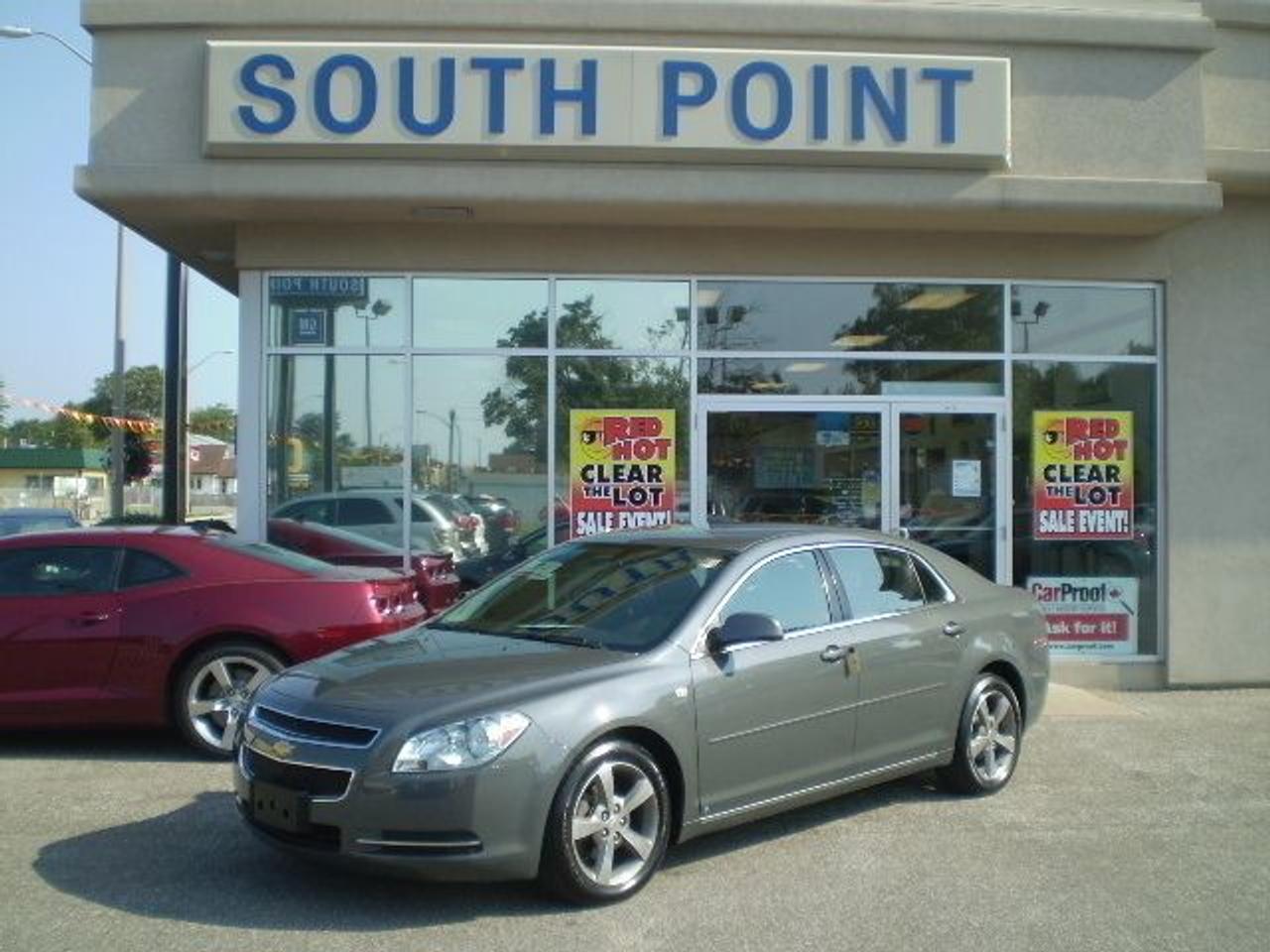 Malibu 2LT in desirable steel gray with leather seude interior. Sale Price $17995.  OVER 100 USED available WITH PICTURES at www.southpointgm.com .  Call us at 519-326-3206 or 1-866-340-1406.  H.S.T. extra.