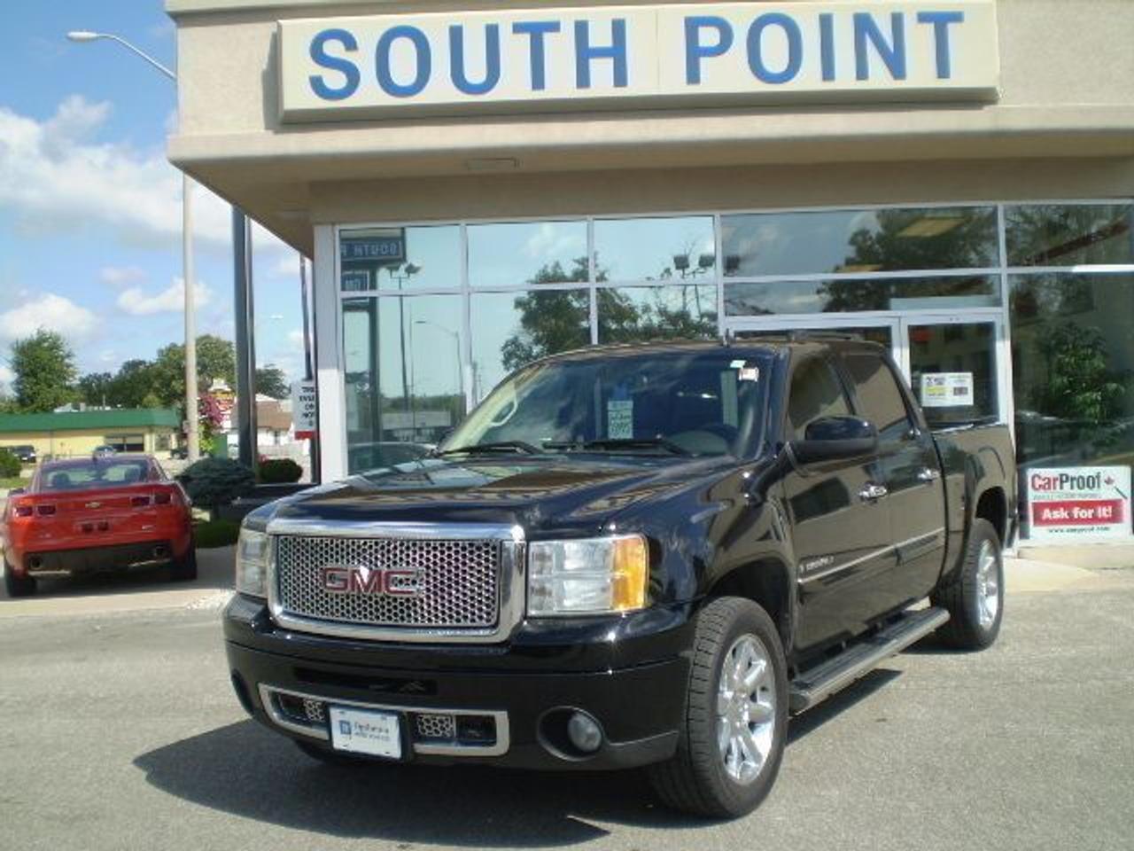 Rare Denali crew cab with navigation, sunroof, DVD, & 20 chrome wheels. Sale Price was $31,995 now $30,995.  OVER 100 USED available WITH PICTURES at www.southpointgm.com .  Call us at 519-326-3206 or 1-866-340-1406.  H.S.T. extra.