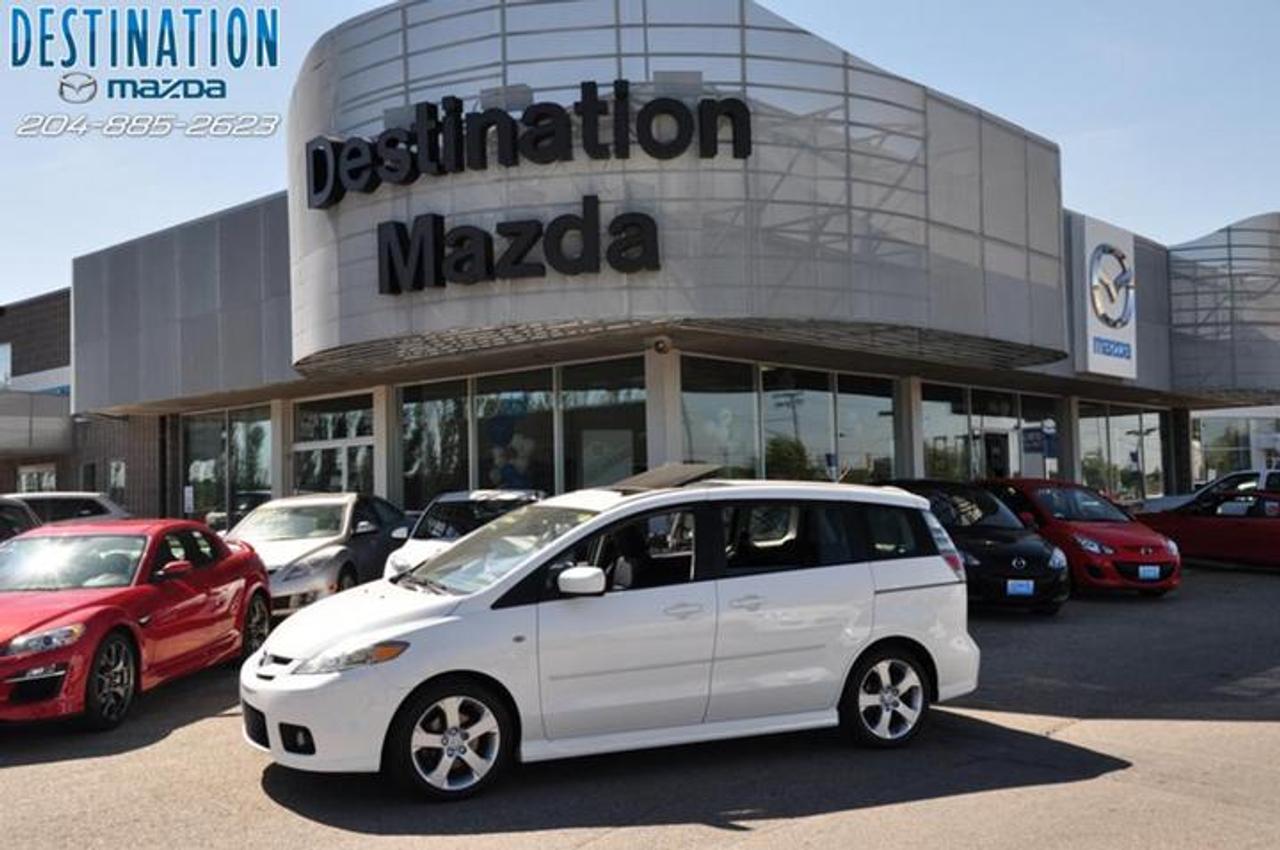 This vehicle is at Destination Mazda so call 1-888-790-7530 or visit us at 3690 Portage Ave! 2006 MAZDA5 GT Sports car is what you will say when you drive this vehicle. Loaded and it has a sun roof. 6 passengers, CD, tint, power every thing plus more so come on down and give this great car a drive. With only 53000kms its like new. The perfect purchase experience stars when you call Destination Mazda.