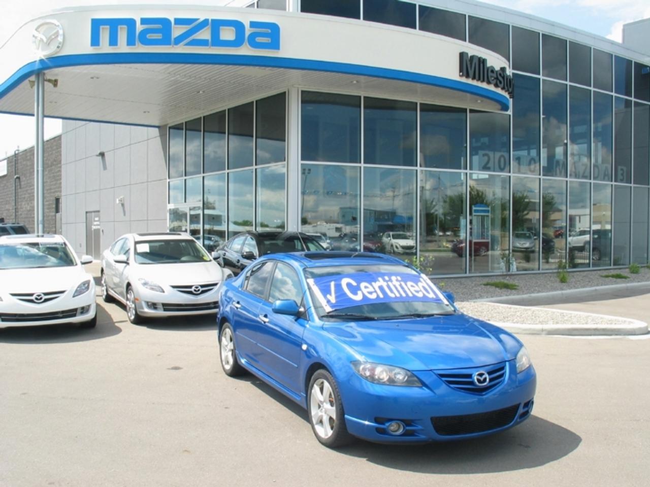 COME EXPERIENCE WHAT MAZDA MEANS BY ZOOM ZOOM, TRULY FUN TO DRIVE GREAT ON GAS HIGHEST RESIDUAL VALUE OF ANY VEHICLE IN ITS CLASS SHOP WITH CONFIDENCE AT MILESTONE MAZDA?BAD CREDIT?NO CREDIT?DIVORCE?BANKRUPTCY?GET PRE APPROVED TODAY ITS EASY JUST CALL US AT 403 328 8117 OR TOLL FREE   1 866 398 4500 OR APPLY ONLINE AT www.lethbridgeautocredit.com.
