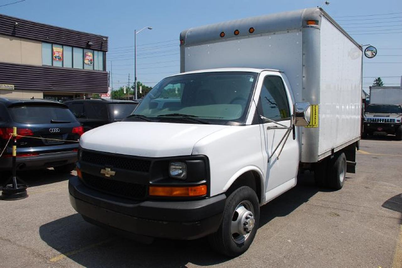 RUNS ON REGULAR FUEL! CLEAN BOX! READY TO GO FOR WORK! POWERFUL ENGINE! 14 FT BOX, POWER TAILGATE, 6.0L V8, AM/FM, AUTO, A/C, DUAL AIR BAGS, BUCKET SEATS & RAMP.

WE ARE A WELL ESTABLISHED AND VERY REPUTABLE DEALER IN WOODBRIDGE, ONTARIO SELLING TOP QUALITY WORK VANS, CARGO VANS & CUBES VANS.

FULLY CERTIFIED AND EMISSION TESTED - COMES WITH 6 MONTHS WARRANTY- 
GREAT FINANCING AND LEASING RATES ARE ALSO OFFERED.
SEVERAL TO CHOOSE FROM - 

COME IN FOR A TEST DRIVE, WE ARE LOCATED AT 5298 HWY 7 WEST IN WOODBRIDGE IN THE GREATER TORONTO AREA, GTA