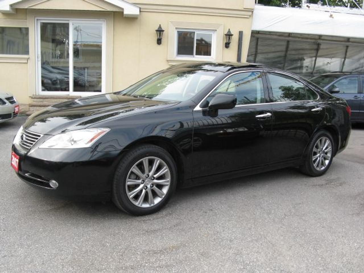 Carproof Clean, 1 owner from Lexus Canada, Automatic tiptronic, 3.5L 6cyl., air cond., ABS, dual air bags, tilt, cruise, AM/FM CD. Fully loaded, p/sunroof, leather int., p/heated/cooled seats, navigation, back-up cam, wood trim, traction control, xenon lights, keyless entry and 17alum rims. Only 77,000 kms. $24,995 $2000 down $495/mth tax-included. Balance of factory warranty. Mint cond. Sale priced. Black ext on black leather interior. Call today. Price does not include certification or e-test. (cert & e-test are available for $495 extra)