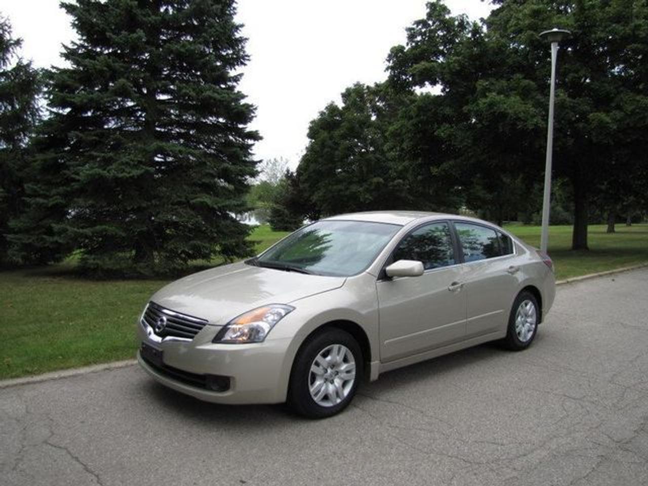 This 2009 Nissan Altima S LOADED!! EXCELLENT SHAPE!! features a 2.5L L4 SFI DOHC 16V cyl Gasoline engine. It is equipped with a Automatic transmission. The vehicle is Champagne with a Charcoal Cloth interior. It is offered with the remaining factory warranty. Over 400 BETTER used cars in stock!! PLEASE CALL 1-866-348-8146 5.74% Financing + no payments up to 6 months available on approved credit!! Free Trial Exchange!! A+ Better Business Bureau rating!! Voted Guelphs Favourite dealer 2004-2009!! Since 1961. Taxes, licensing and $5.00 OMVIC fee are extra. Better pictures at www.shopwilsons.com Former daily rental. Call for details on our Free Trial Exchange! Thank you for considering Wilsons!!! Please call 1-866-348-8146. - This Nissan is in Excellent overall exterior condition, Excellent overall interior condition, Cloth seats - Air Conditioning, Cruise Control, Power Steering, Power Windows, Power Door Locks, Power Mirrors, Clock, Digital Info Center, Tilt Steering Wheel, Driver Airbag, Passenger Airbag, Keyless Entry, ABS Brakes, Rear Defogger, Intermittent Wipers, AM-FM, CD Player, Wheels, Cloth Interior Surface, Aux. Audio Input - Contact The Internet Department at 866-738-6045 or leads@markwilsonsbetterusedcarstc.dealer.com for more information. -