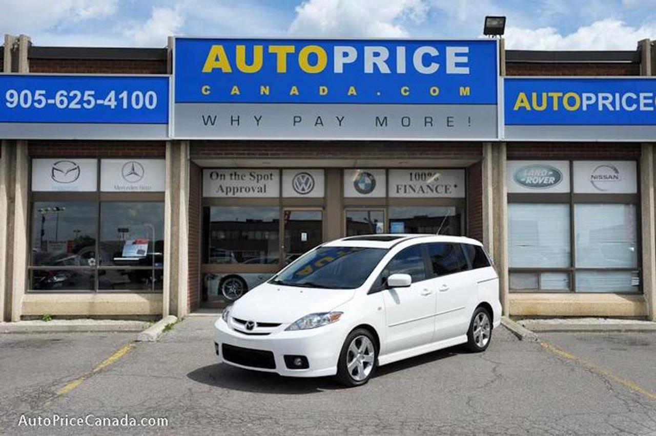 TRUST YOUR DEALER!! Online Credit App, Free CarProof History Reports & 300 vehicles @ www.autopricecanada.com. Certified, safetied & E-tested! Warranty with every vehicle!06 MAZDA 5,2.3L,Auto,17in wheels,P/glass roof,6/passenger,full power group,steering controls,abs,keyless entry,1 owner,off lease,all original,local(Canadian vehicle),Dont miss out!!  CREDIT PROBLEMS? www.autopricecanada.com for 24 Hr Easy, Secure, Online Credit Application?get approved before you shop! REMEMBER, RESEARCHING YOUR DEALER IS AS IMPORTANT AS RESEARCHING YOUR VEHICLE! COMPARE OUR EQUIPMENT, MILEAGE AND PRICING!!!CB1490A729A61D
