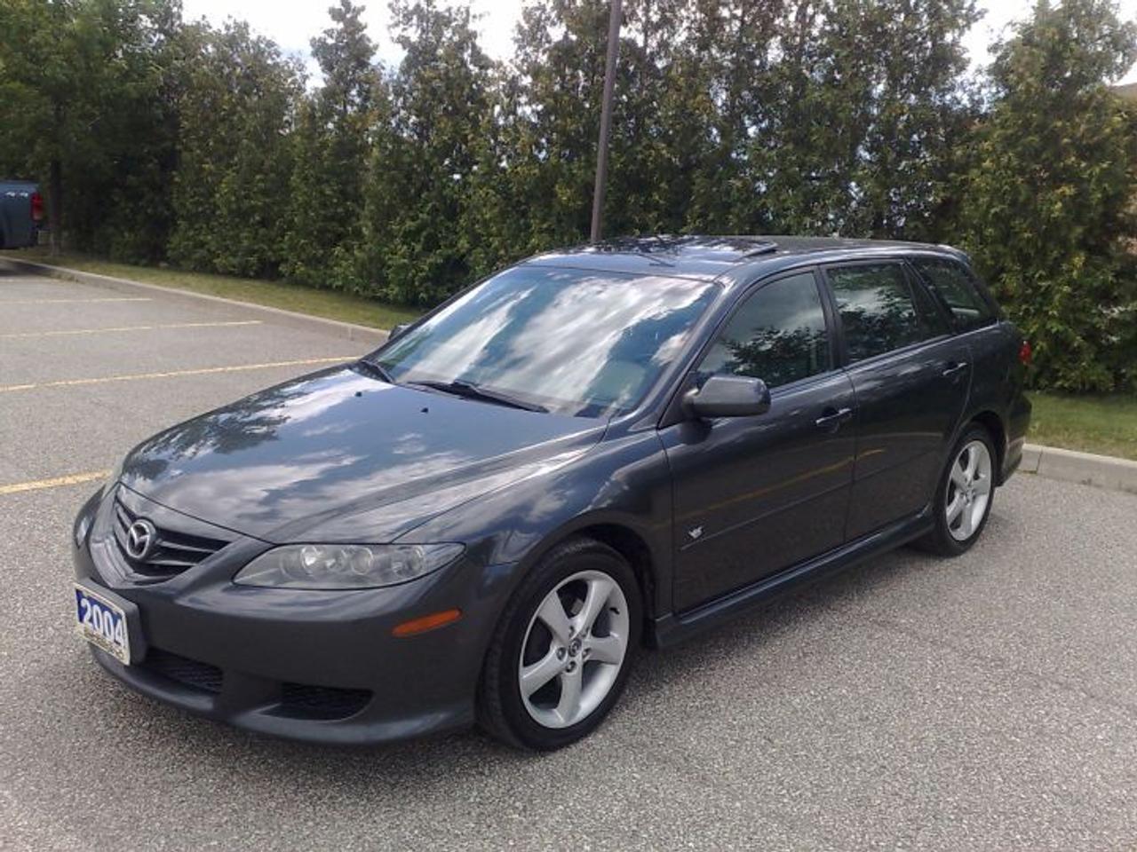 2004 Mazda 6 S wagon, automatic, dark steel gray on gray interior, has all power options incl. 6 CD changer, BOSE sound system ,   keyless entry, ABS, traction control, power seat, cruise, steering wheel audio control,  power sunroof, alloy rims, spoiler & much more!  Very clean . 100% accident free, all original paint ! No rust at all! Non smoker. No pets. Mechanically very good condition. New engine with 108k recently was installed ! Drives very smooth & fast ! Possible best condition for year & km. You must see!  Priced to sell quick!  ALL REPORTS ! Comes certified, emission tested. Financing & up to 3yr. warranty available! NO HIDDEN FEE ! TAXES ARE EXTRA.