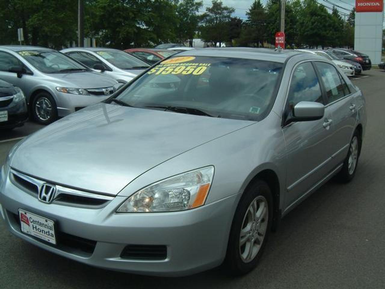 2007 HONDA ACCORD SE AUTOMATIC  This is a one owner vehicle and a local trade in.   It is in very good condition, with only 107kms.  It  includes all of the power options such as power  windows, door locks, moonroof, cruise control,  mirrors, etc.  Warranty Information: Honda Certified Warranty available until 2013 or  120k  FINANCING AVAILABLE FROM 2.9%  Price Was: $16950 Now Only:  $15950  WWW.CENTENNIALHONDA.COM  Come visit us at Centennial Honda, located at  610 South Drive in Summerside.  We are only  45 Minutes from Charlottetown! Call us toll-free at 1 877 339-6030