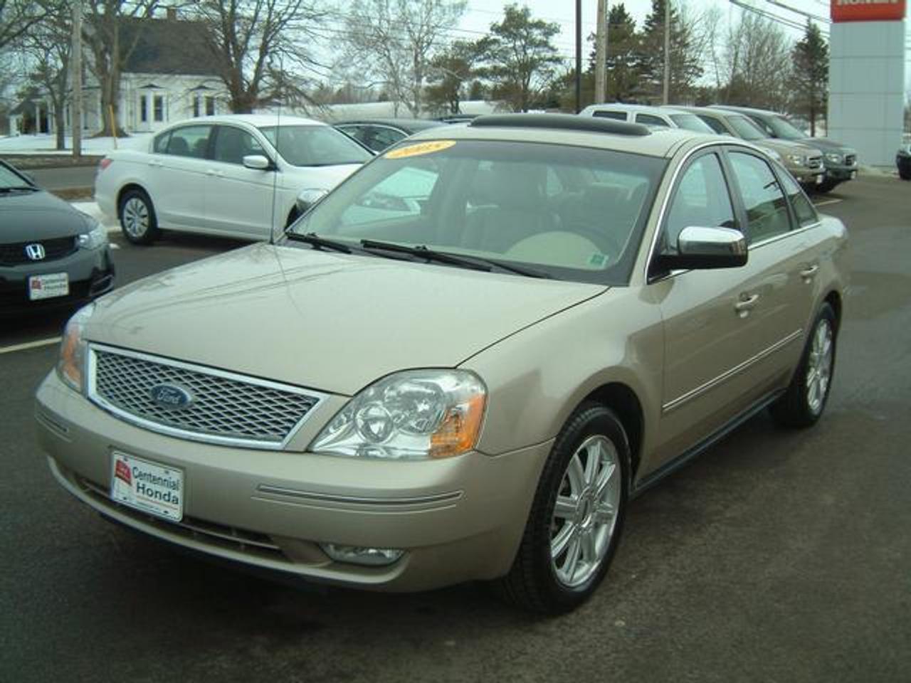 2005 FORD FIVE HUNDRED LIMITED  Fully Loaded.  Local trade in.  Very clean inside  and out.  Centennial Hondas Valued Pricing: $10950  WWW.CENTENNIALHONDA.COM WWW.FACEBOOK.COM/CENTENNIALHONDA  Come visit us at Centennial Honda, located at  610 South Drive in Summerside.  We are only  45 Minutes from Charlottetown! Call us toll-free at 1 877 339-6030