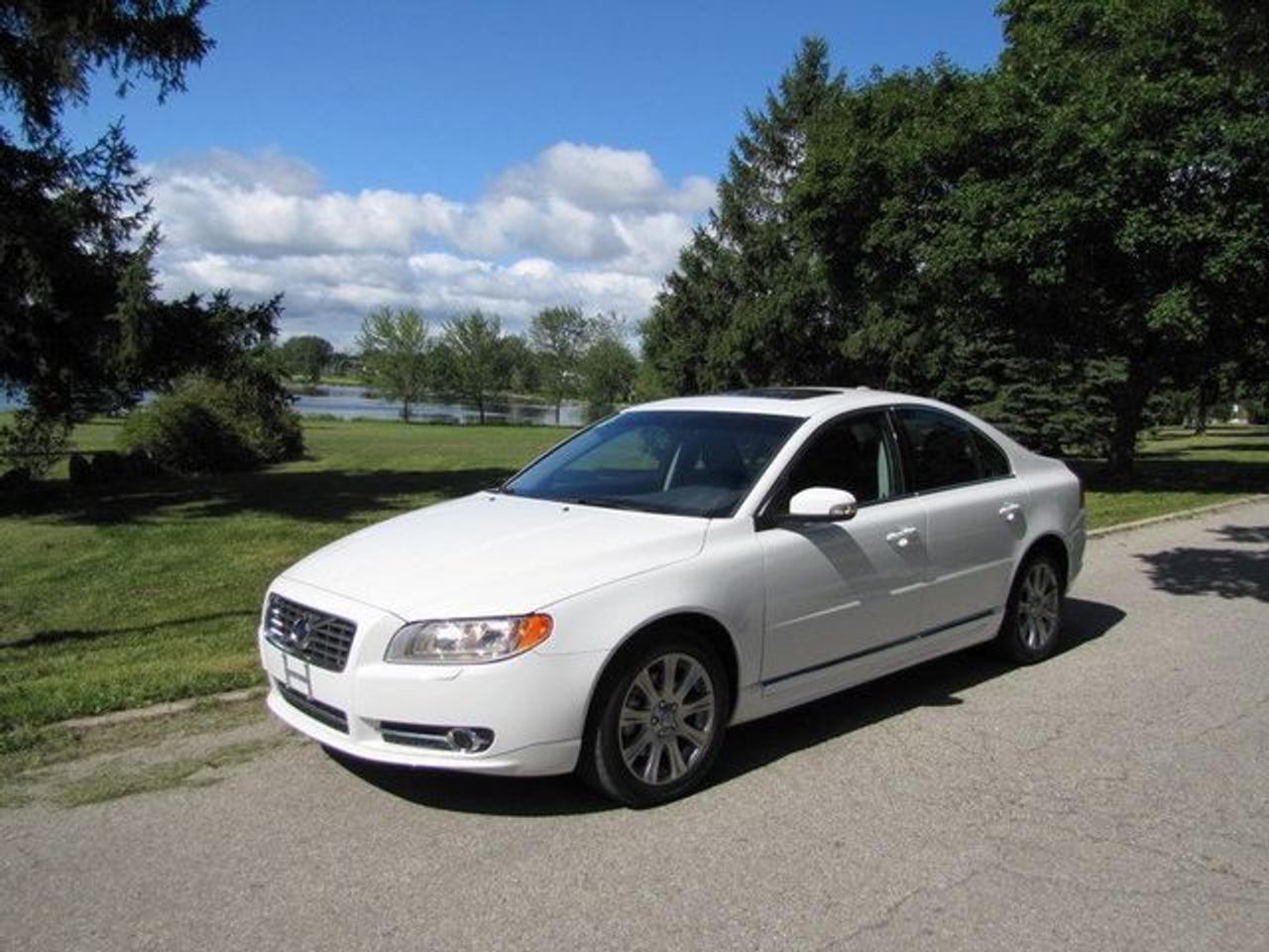 This 2010 Volvo S80 4dr 3.2 LEATHER SUNROOF!! FRT+REAR HEATED SEATS!! Sedan features a 3.2L L6 PFI DOHC 24V 6 cyl Gasoline engine. It is equipped with a Automatic transmission. The vehicle is White with a Black Leather interior. It is offered with the remaining factory warranty. Over 400 BETTER used cars in stock!! PLEASE CALL 1-866-348-8146 5.99% Financing + no payments up to 6 months available on approved credit!! Free Trial Exchange!! A+ Better Business Bureau rating!! Voted Guelphs Favourite dealer 2004-2009!! Since 1961. Taxes, licensing, and $5.00 OMVIC fee are extra. Former daily rental. Call for details on our Free Trial Exchange! Thank you for considering Wilsons!!! Please call 1-866-348-8146. - This Volvo is in Excellent overall exterior condition, Excellent overall interior condition, Leather seats - Air Conditioning, Climate Control, Dual Zone Climate Control, Cruise Control, Power Steering, Power Windows, Power Door Locks, Power Mirrors, Leather Steering Wheel, Power Drivers Seat, Power Passenger Seat, Memory Seat Position, Heated Seat, Rear Air Conditioning, Clock, Tachometer, Digital Info Center, Homelink System, Tilt Steering Wheel, Telescoping Steering Wheel, Steering Wheel Radio Controls, Sunroof, Moonroof, Driver Airbag, Passenger Airbag, Keyless Entry, ABS Brakes, Traction Control, Rear Defogger, Fog Lights, Intermittent Wipers, AM-FM, CD Player, Alloy Wheels, Leather Interior Surface, TRIPLE MINT!!! - Contact The Internet Department at 866-738-6045 or leads@markwilsonsbetterusedcarstc.dealer.com for more information. -
