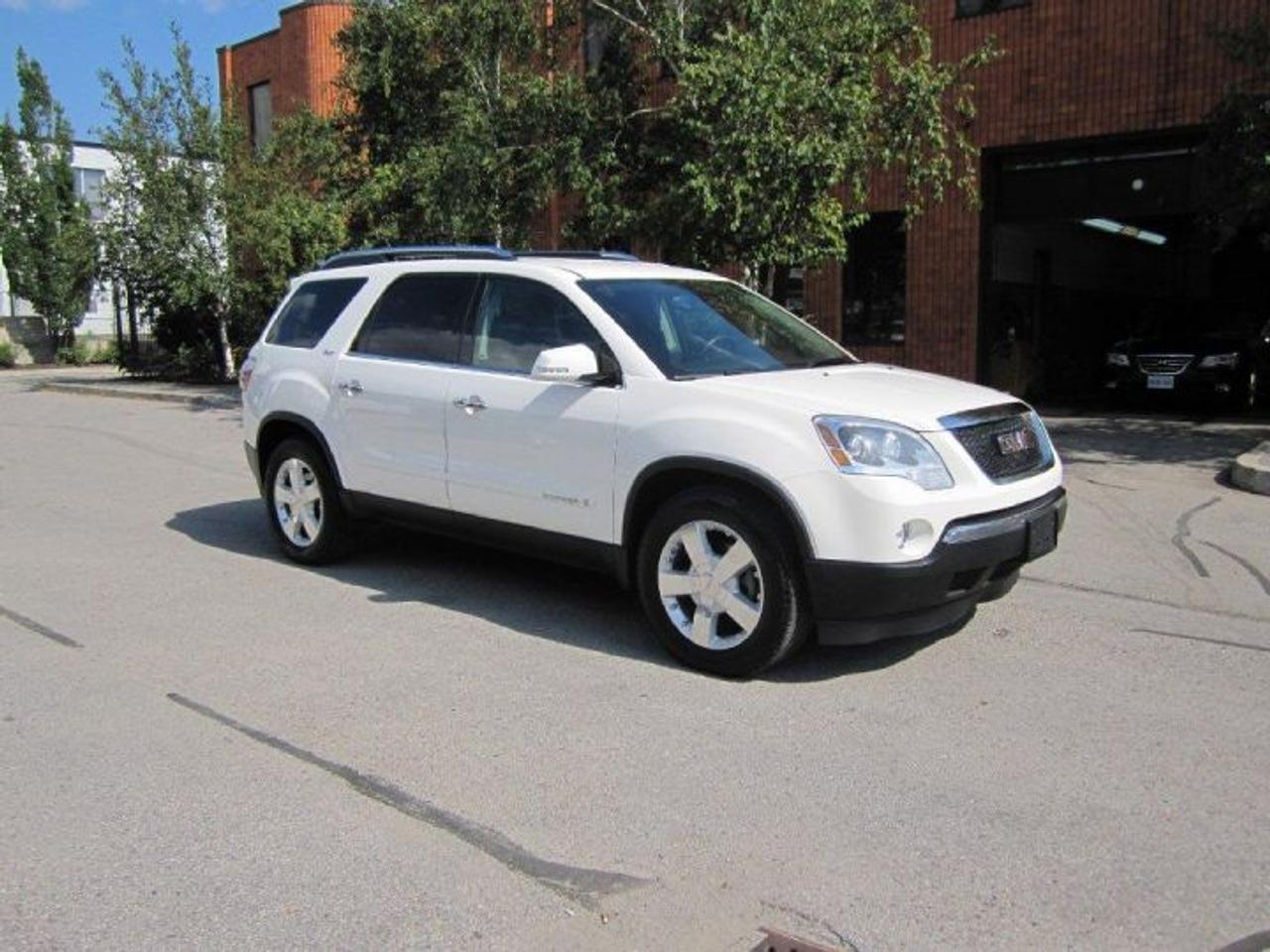 Immaculate!! One-owner!! AWD, DVD ,8 passenger, 19 alloys,4 new michelins ,new brakes front &rear,white on brick leather,
looks like it only has 20k!!
Still has a little GM factory warranty left.Extended warranty available.

Sale price includes Certification , Emission test & Car-proof history report.
HST & license plates extra.
Warranty & Financing available