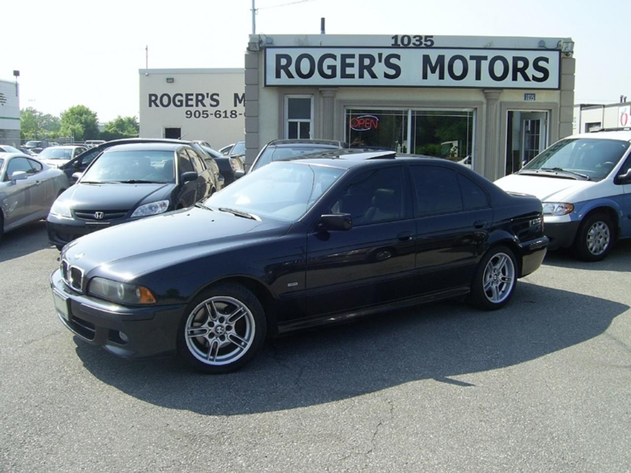 *NO ACCIDENTS* *NO HIDDEN FEES! NO ADMIN, NO PDI! JUST THE PRICE + TAX, CERTIFIED & E-TESTED NO CHARGE! FREE HISTORY REPORT WITH EVERY VEHICLE! OVER 10 YEARS IN BUSINESS** 

2003 BMW 540i Loaded with M PACKAGE and all The Luxury Power Options! Rare Find! One Owner! Fully Maintained and Serviced Up To Date! Call Today to Schedule Your Appointment! 

Servicing the Oakville, Mississauga, Milton, Burlington, Hamilton, and the Greater Toronto Area!

Thank You for Considering Rogers Motors! 

This vehicle is located at

Rogers Motors Ontario
1035 Speers Rd 
Oakville, ON L6L 2X5 

Please Call 
Local - 905-618-0350
1 (888) 750-5952