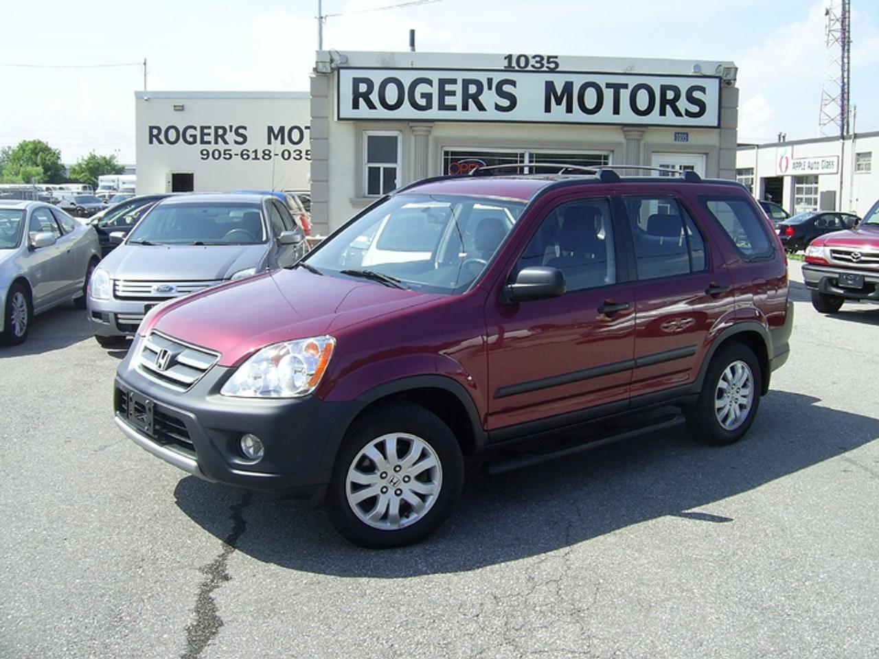 *RUNNING BOARDS - FOG LIGHTS* *NO HIDDEN FEES! NO ADMIN, NO PDI! JUST THE PRICE + TAX, CERTIFIED & E-TESTED NO CHARGE! FREE HISTORY REPORT WITH EVERY VEHICLE! OVER 10 YEARS IN BUSINESS** FAMILY OWNED & OPERATED! 2006 Honda CRV EX. Loaded with Automatic Transmission, 110,700kms, All the Luxury Power Options, Running Boards, Fog Lights, All Wheel Drive and so Much More! One Owner Off Lease! The Body, Interior and Drive are Excellent! 

Serving the Oakville, Mississauga, Milton, Burlinton, Hamilton, and Greater Toronto Area. 

Financing Available Starting at 5.99 % O.A.C. Call Today to Schedule Your Appointment! 

Thank You For Considering Rogers Motors! 

This vehicle is located at

Rogers Motors Ontario
1035 Speers Rd 
Oakville, ON L6L 2X5 

Please Call 
Local - 905-618-0350
1 (888) 750-5952