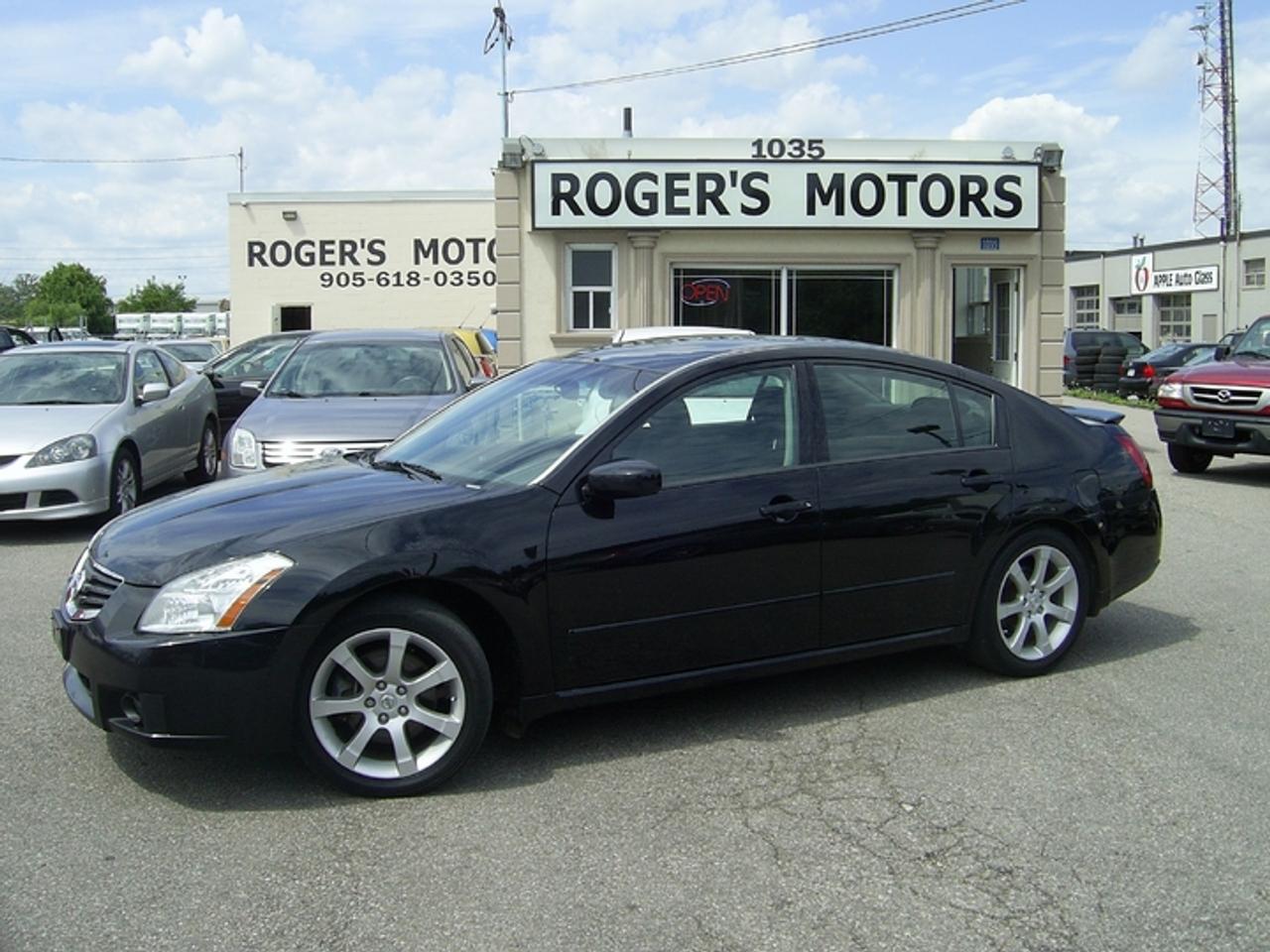*NO ACCIDENTS* *NO HIDDEN FEES! NO ADMIN, NO PDI! JUST THE PRICE + TAX, CERTIFIED & E-TESTED NO CHARGE! FREE HISTORY REPORT WITH EVERY VEHICLE! OVER 10 YEARS IN BUSINESS** FAMILY OWNED & OPERATED! 

2007 Nissan Maxima SE. Loaded with Automatic Transmission, 87,000kms, All the Luxury Power Options! One Owner Off Lease! Canadian Car! 10 Year 200,000 kms Warranty! The Body, Interior and Drive are Excellent! 

Serving the Oakville, Mississauga, Milton, Burlinton, Hamilton, and Greater Toronto Area. 

Financing Available Starting at 5.99 % O.A.C. Call Today to Schedule Your Appointment! 

Thank You For Considering Rogers Motors!

This vehicle is located at
Rogers Motors Ontario
1035 Speers Rd 
Oakville, ON L6L 2X5 

Please Call 
Local - 905-618-0350 
1 (888) 750-5952