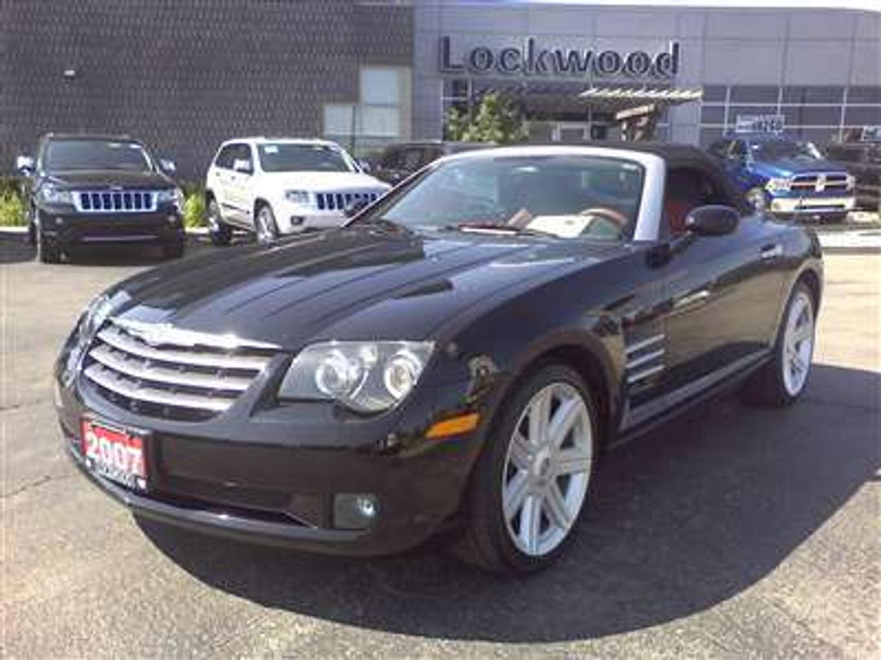 WOW!! COME CHECK OUT THIS NEW ARRIVAL. JUST TRADED IN. A 2007 CROSSFIRE CONVERTIBLE!! EQUIPPED WITH A 6 SPEED MANUAL TRANSMISSION, LEATHER SEATS, HEATED SEATS AND MORE!! COME ENJOY THIS CAR BEFORE THE SUMMER IS OVER. CAR PROOF VERIFIED. PRICE IS PLUS HST.