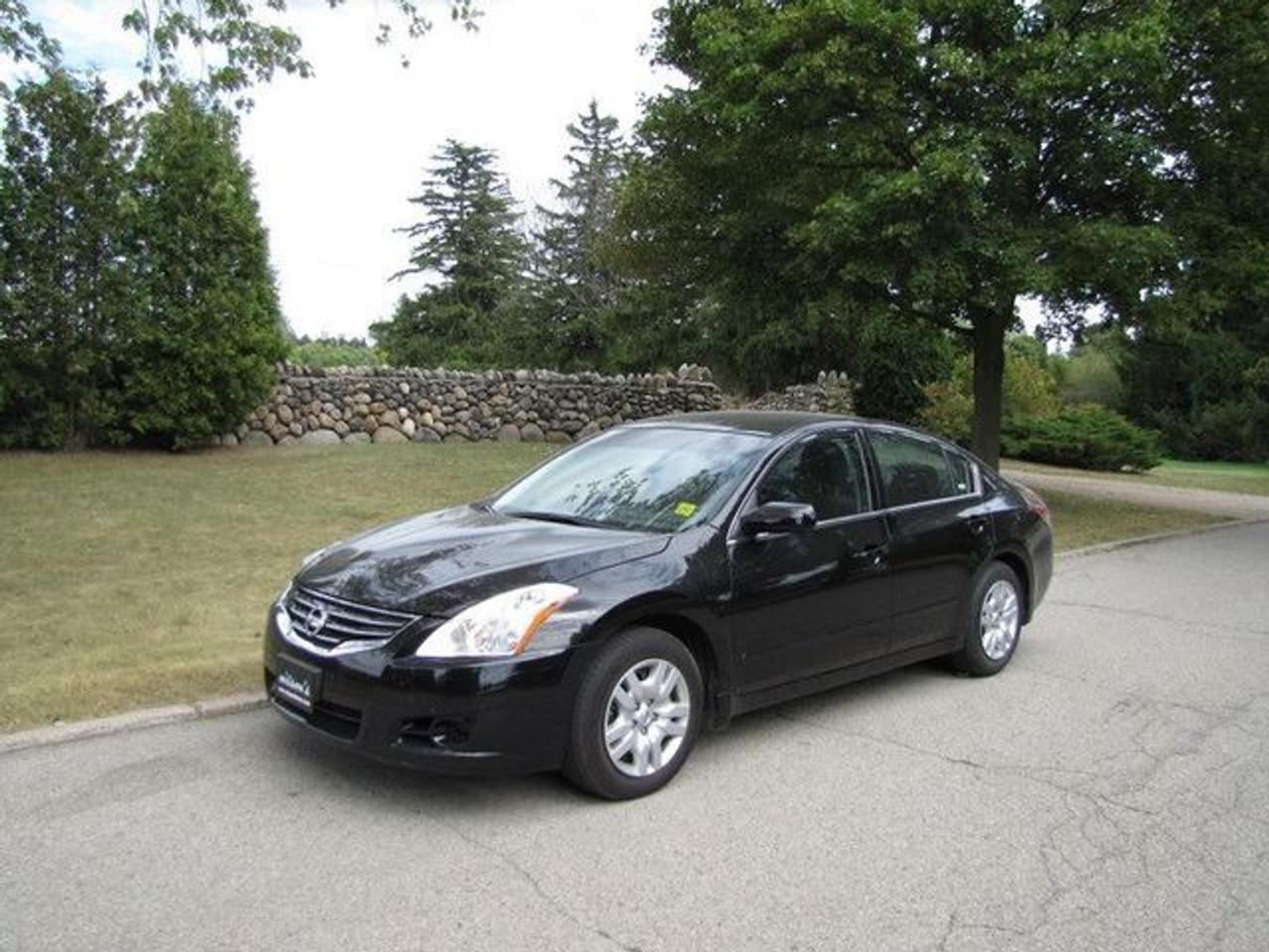 This 2010 Nissan Altima 4dr 2.5 S XTRONIC!! PUSH BUTTON START!! Sedan features a 2.5L L4 SFI DOHC 16V 4cyl Gasoline engine. It is equipped with a Automatic transmission. The vehicle is Black with a Black Cloth interior. It is offered with the remaining factory warranty. Over 400 BETTER used cars in stock!! PLEASE CALL 1-866-348-8146 5.99% Financing + no payments up to 6 months available on approved credit!! Free Trial Exchange!! A+ Better Business Bureau rating!! Voted Guelphs Favourite dealer 2004-2009!! Since 1961. Taxes, licensing and $5.00 OMVIC fee are extra. Former daily rental. Call for details on our Free Trial Exchange! Thank you for considering Wilsons!!! Please call 1-866-348-8146. - This Nissan is in Excellent overall exterior condition, Excellent overall interior condition, Cloth seats - Air Conditioning, Cruise Control, Power Steering, Power Windows, Power Door Locks, Power Mirrors, Clock, Tachometer, Digital Info Center, Tilt Steering Wheel, Driver Airbag, Passenger Airbag, Keyless Entry, ABS Brakes, Traction Control, Rear Defogger, Intermittent Wipers, AM-FM, CD Player, Wheels, Cloth Interior Surface - Contact The Internet Department at 866-738-6045 or leads@markwilsonsbetterusedcarstc.dealer.com for more information. -