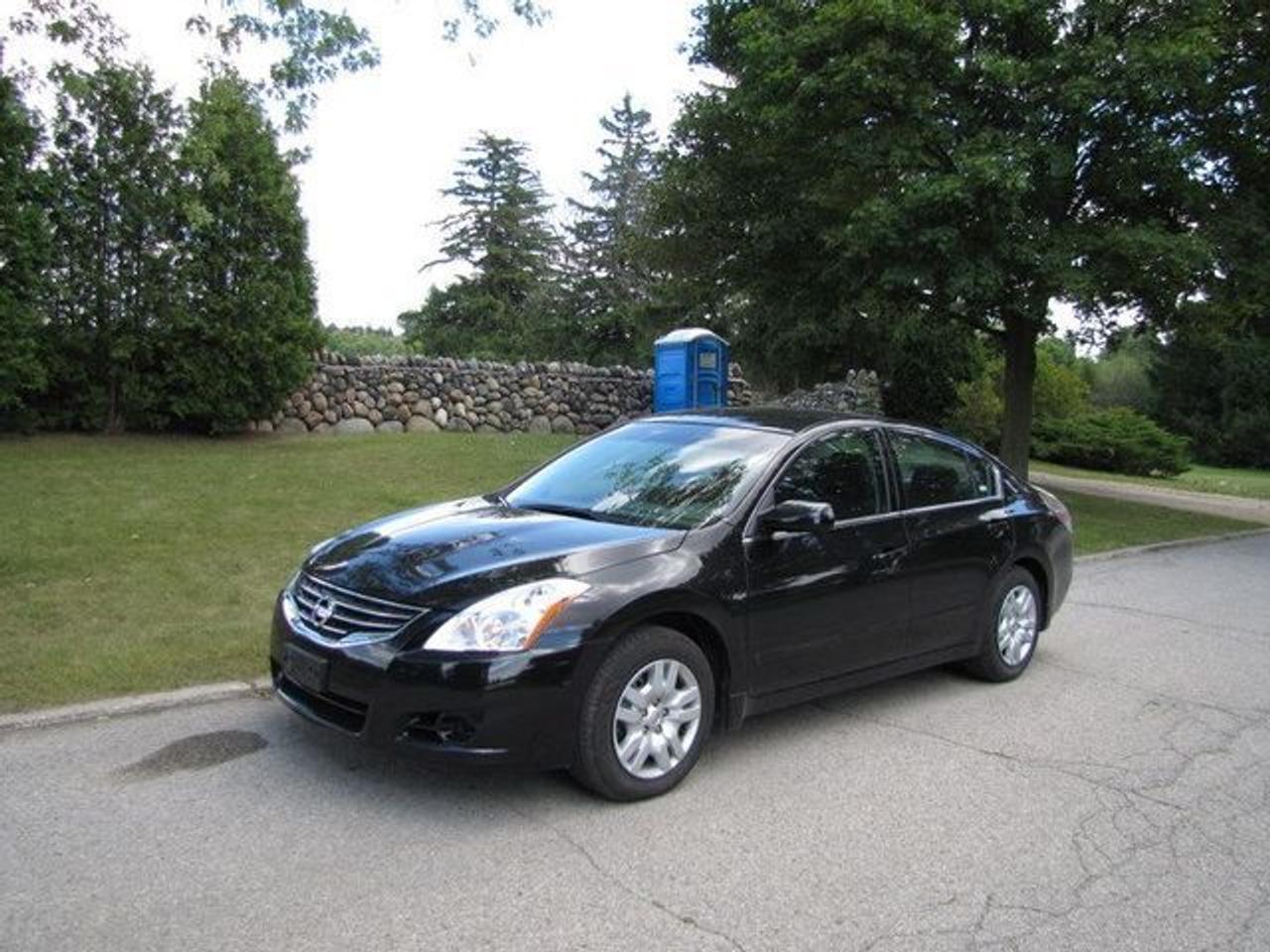 This 2010 Nissan Altima 4dr S 2.5 XTRONIC!! PUSH BUTTON START!! Sedan features a 2.5L L4 SFI DOHC 16V 4cyl Gasoline engine. It is equipped with a Automatic transmission. The vehicle is Black with a Grey Cloth interior. It is offered with the remaining factory warranty. Over 400 BETTER used cars in stock!! PLEASE CALL 1-866-348-8146 5.99% Financing + no payments up to 6 months available on approved credit!! Free Trial Exchange!! A+ Better Business Bureau rating!! Voted Guelphs Favourite dealer 2004-2009!! Since 1961. Taxes, licensing and $5.00 OMVIC fee are extra. Former daily rental. Call for details on our Free Trial Exchange! Thank you for considering Wilsons!!! Please call 1-866-348-8146. - This Nissan is in Excellent overall exterior condition, Excellent overall interior condition, Cloth seats - Air Conditioning, Cruise Control, Power Steering, Power Windows, Power Door Locks, Power Mirrors, Clock, Tachometer, Digital Info Center, Tilt Steering Wheel, Driver Airbag, Passenger Airbag, Keyless Entry, ABS Brakes, Traction Control, Rear Defogger, Intermittent Wipers, AM-FM, CD Player, Wheels, Cloth Interior Surface - Contact The Internet Department at 866-738-6045 or leads@markwilsonsbetterusedcarstc.dealer.com for more information. -