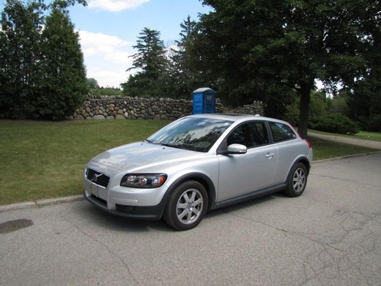 This 2010 Volvo C30 2dr HTD LTHR-ROOF!! PWR SEATS!! Hatchback features a 2.4L L5 PFI DOHC 20V 5cyl Gasoline engine. It is equipped with a Automatic transmission. The vehicle is Silver with a Black Leather interior. It is offered with the remaining factory warranty. Over 400 BETTER used cars in stock!! PLEASE CALL 1-866-348-8146 5.99% Financing + no payments up to 6 months available on approved credit!! Free Trial Exchange!! A+ Better Business Bureau rating!! Voted Guelphs Favourite dealer 2004-2009!! Since 1961. Taxes, licensing and $5.00 OMVIC fee are extra. Former daily rental. Call for details on our Free Trial Exchange! Thank you for considering Wilsons!!! Please call 1-866-348-8146. - This Volvo is in Excellent overall exterior condition, Excellent overall interior condition, Leather seats - Air Conditioning, Climate Control, Cruise Control, Power Steering, Power Windows, Power Door Locks, Power Mirrors, Leather Steering Wheel, Power Drivers Seat, Power Passenger Seat, Memory Seat Position, Heated Seat, Clock, Tachometer, Digital Info Center, Homelink System, Tilt Steering Wheel, Telescoping Steering Wheel, Steering Wheel Radio Controls, Sunroof, Driver Airbag, Passenger Airbag, Keyless Entry, ABS Brakes, Traction Control, Rear Defogger, Intermittent Wipers, AM-FM, CD Player, Alloy Wheels, Leather Interior Surface - Contact The Internet Department at 866-738-6045 or leads@markwilsonsbetterusedcarstc.dealer.com for more information. -