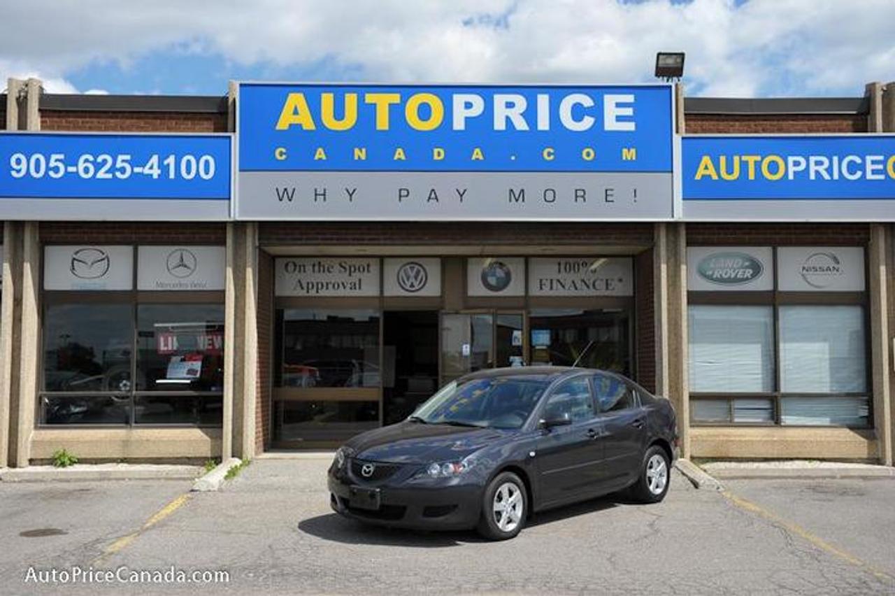 TRUST YOUR DEALER!! Online Credit App, Free CarProof History Reports & 300 vehicles @ www.autopricecanada.com. Certified, safetied & E-tested! Warranty with every vehicle!06 MAZDA 3,2.0L,5/SPEED,ALLOYS,full power group,cd,auto/lights,abs,1 owner,off lease,Wont last!! CREDIT PROBLEMS? www.autopricecanada.com for 24 Hr Easy, Secure, Online Credit Application?get approved before you shop! REMEMBER, RESEARCHING YOUR DEALER IS AS IMPORTANT AS RESEARCHING YOUR VEHICLE! COMPARE OUR EQUIPMENT, MILEAGE AND PRICING!!!