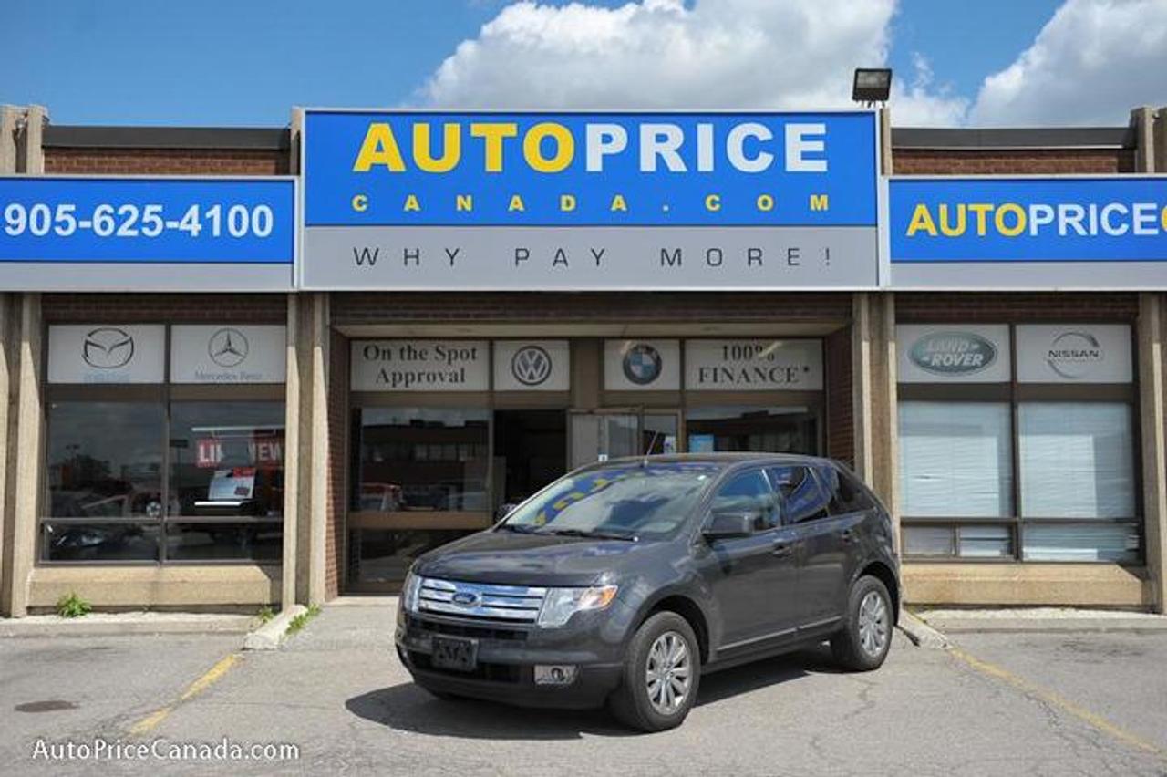 TRUST YOUR DEALER!! Online Credit App, Free CarProof History Reports &300 vehicles @ www.autopricecanada.com. Certified, safetied & E-tested! Warranty with every vehicle! 07 Ford Edge SEL AWD ,NAVIGATION,leather,Panoramic roof, full power group,p/seat,heated/memory seats,steering controls,air bags,abs,keyless entry,Alloys & more...All Original, Accident free!!!CREDIT PROBLEMS?  www.autopricecanada.com for 24 Hr Easy, Secure, Online Credit Application?get approved before you shop! REMEMBER, RESEARCHING YOUR DEALER IS AS IMPORTANT AS RESEARCHING YOUR VEHICLE!  COMPARE OUR EQUIPMENT, MILEAGE AND PRICING!!!CB1593A128A614