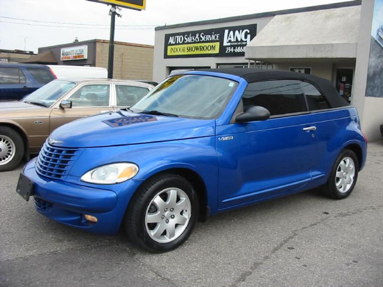 JUST IN ON TRADE! WELL MAINTAINED, WELL EQUIPPED AND VALUE PRICED RETRO STYLED PT CRUISER CONVERTIBLE IN EXCELLENT CONDITION! NO BOGUS HIDDEN FEES! COMES WITH POWER TOP, ALLOYS, POWER WINDOWS, LOCKS, AC, STEREO WITH CD AND MORE! WILL BE SOLD CERT. AND E-TESTED SALE $7450 PLUS HST. AND LICENSE! WE ARE A LUBRICO WARRANTY APPROVED SERVICE FACILITY FOR ALL MAKES AND MODELS ( $ 79 PER HOUR LABOUR RATE )
