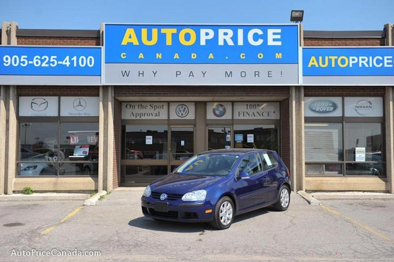TRUST YOUR DEALER!! Online Credit App, Free CarProof History Reports & 300 vehicles @ www.autopricecanada.com.1-866-399-7469, safetied & E-tested! Warranty with every vehicle!07 VW RABBIT 2 DOOR,2.5L,5-SPEED,ALLOYS,Sunroof,full power group,cd,auto/lights,abs,1 owner,off lease,Wont last!! CREDIT PROBLEMS? www.autopricecanada.com for 24 Hr Easy, Secure, Online Credit Application?get approved before you shop! REMEMBER, RESEARCHING YOUR DEALER IS AS IMPORTANT AS RESEARCHING YOUR VEHICLE! COMPARE OUR EQUIPMENT, MILEAGE AND PRICING!!!