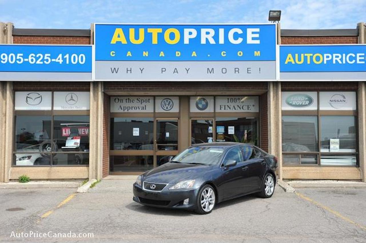 TRUST YOUR DEALER!! Online Credit App, Free CarProof History Reports & 300 vehicles @ www.autopricecanada.com.1-866-399-7469, safetied & E-tested! Warranty with every vehicle!!!06 IS350,PREMIUM PKG,Leather,P/glass roof,6/indash cd,d/power seats w/memory,d/climate controls,heated seats,Cooled seats,steering controls,full power group,F+S air bags,abs,traction,smart key,All original accident free,Absolutely Stunning!!CREDIT PROBLEMS?  www.autopricecanada.com for 24 Hr Easy, Secure, Online Credit Application?get approved before you shop! REMEMBER, RESEARCHING YOUR DEALER IS AS IMPORTANT AS RESEARCHING YOUR VEHICLE!  COMPARE OUR EQUIPMENT, MILEAGE AND PRICING!!!CB1597A422A31D