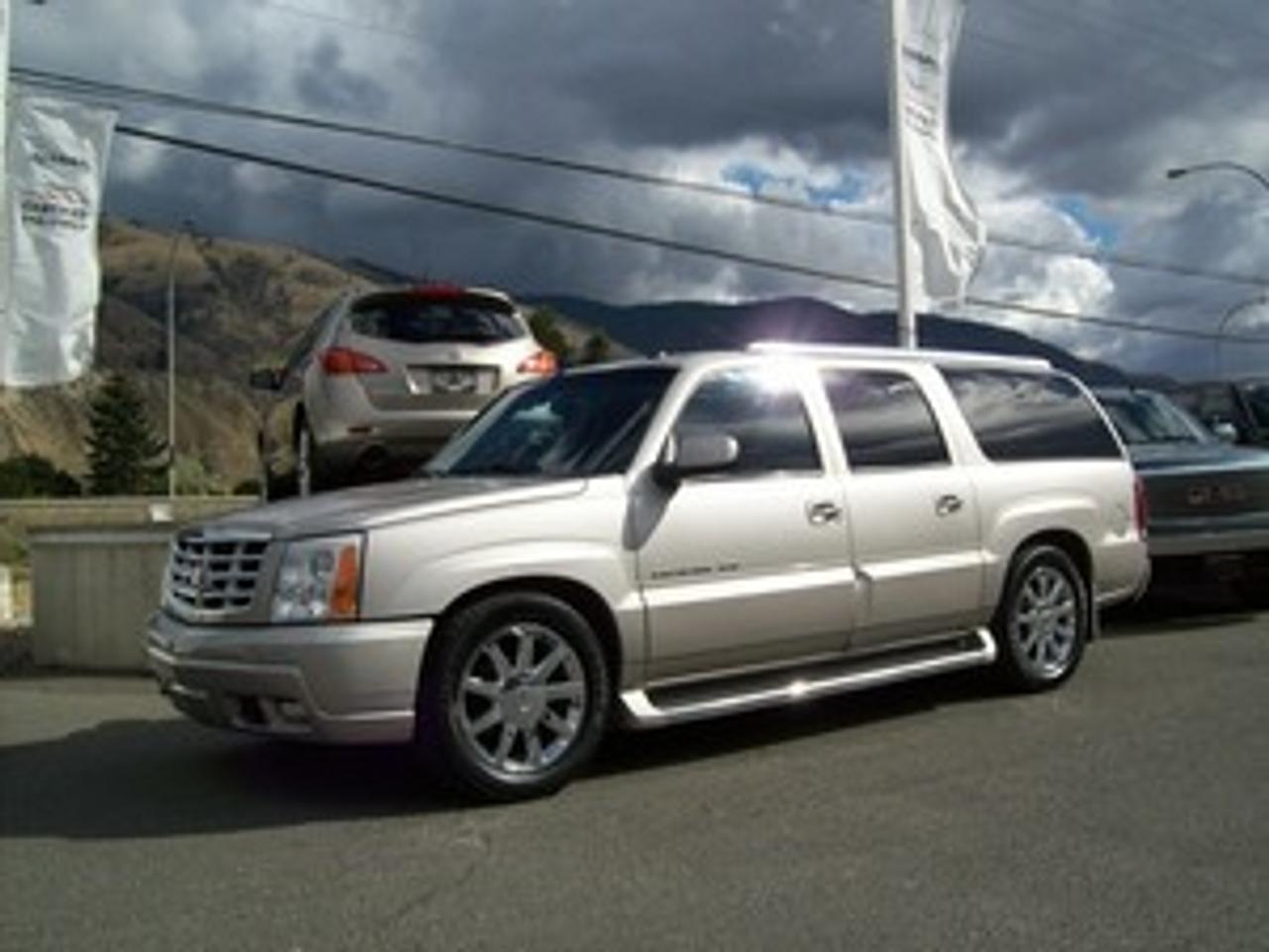 BC owned ESV Platinum, every posible factory option on this one and maticulously dealer serviced at GM. Extras included are winter wheels and tires, Professionally lowered, Factory suspension included as well if you wish to raise it back to factory ride height! 
All keys and books, Factory remote start, Dual DVD and Navigation, 20 Escalade wheels ( On Platinum model only ) and much more!!