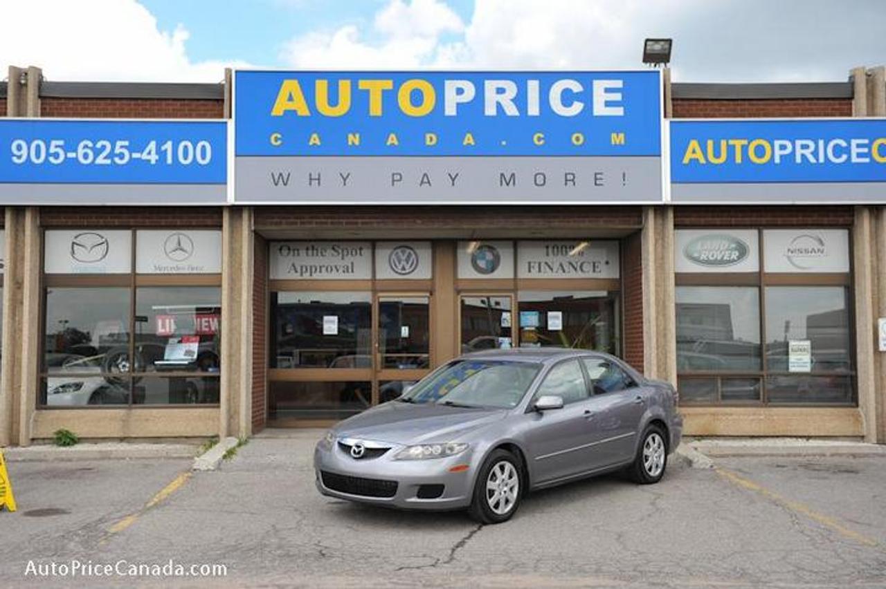 TRUST YOUR DEALER!! Online Credit App, Free CarProof History Reports & 300 vehicles @ www.autopricecanada.com.1-866-399-7469, safetied & E-tested! Warranty with every vehicle!06 MAZDA 6 ,2.3L,AUTO, power group,cd,auto/lights,abs, all original accident free & MORE!! CREDIT PROBLEMS? www.autopricecanada.com for 24 Hr Easy, Secure, Online Credit Application?get approved before you shop! REMEMBER, RESEARCHING YOUR DEALER IS AS IMPORTANT AS RESEARCHING YOUR VEHICLE! COMPARE OUR EQUIPMENT, MILEAGE AND PRICING!!!CB1597A72EA915