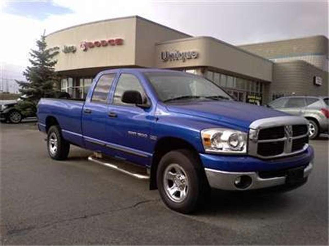 WOW WOW WOW...THIS JUST ARRIVED AND READY FOR YOU TO HIT THE GAS AND DRIVE HOME TODAY THIS 2007 DODGE RAM 1500 IS JUST WAITING FOR YOU TO MAKE YOU APPOINTMENT TO DRIVE THIS GREAT TRUCK...UNIQUE CHRYSLER IS A PROUD MEMBER OF THE CAR NATION CANADA DEALERSHIP GROUP...PRICE IS PLUS HST...