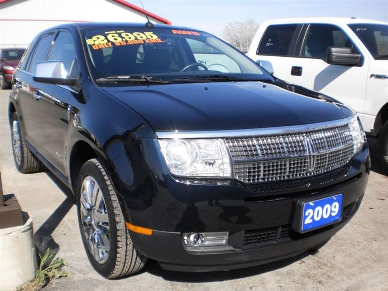 3.5L. V6.  2009 LINCOLN MKX LUXURY AWD WITH NAVIGATION,DUAL SUNROOF,DUAL DVD HEADRESTS,FOG LIGHTS,HEATED MIRRORS,KEYPAD ENTRY,DUAL EXHAUST,MICROSOFT SYNC,HEATED AND COOLED LEATHER SEATS,LEATHER WRAPPED STEERING WHEEL WITH CONTROLS AND MUCH MORE!!  30 Years in business, A+ BBB rated company, 200 units in stock, 2 locations.  Home of the Warranty for Life, full service department, on the spot financing.    Bad credit welcomed.    Winner of Reader Choice Award for the best dealer in the Listowel area.   Winner Of Business Of The Year Award from the North Perth Chamber Of Commerce!   Free carproof or carfax.    No extra fees no extra costs.    All prices + HST & Licensing.    Save money!   (Thanks for shopping at STOP23 AUTO SALES LTD).
