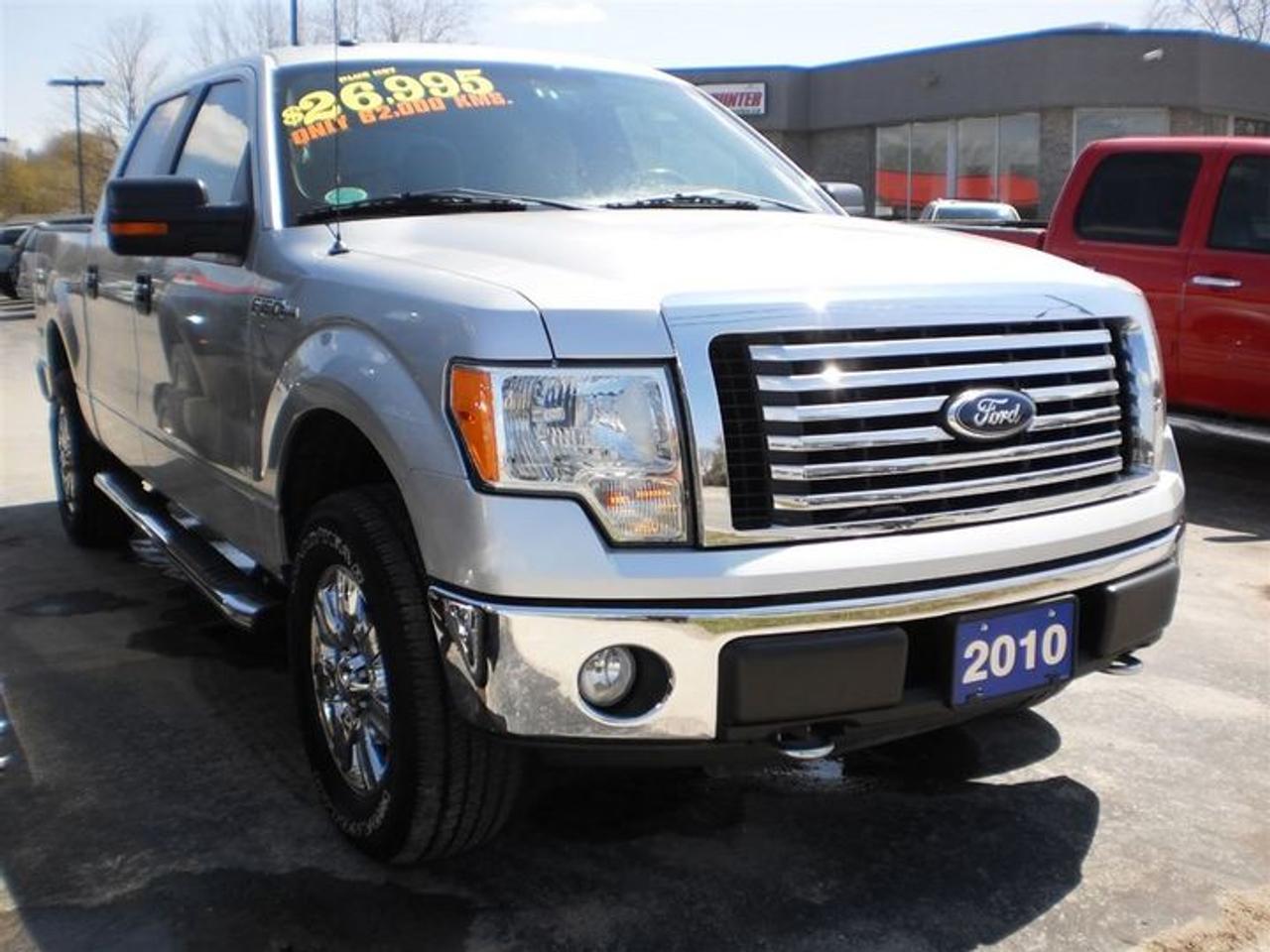4.6L. V8.  THIS 2010 FORD F-150 XTR SUPER CREW COMES WITH THE FOLLOWING FEATURES.  4X4,XTR PACKAGE,7 PASSENGER,FOG LIGHTS,FRONT TOW HOOKS,RUNNING BOARDS,KEYPAD ENTRY,SOFT TONNEAU COVER,LEATHER WRAPPED STEERING WHEEL WITH CONTROLS,BEIGE CLOTH SEATS,SIRIUS SAT RADIO.  30 Years in business, A+ BBB rated company, 200 units in stock, 2 locations.  Home of the Warranty for Life, full service department, on the spot financing.    Bad credit welcomed.    Winner of Reader Choice Award for the best dealer in the Listowel area.   Winner Of Business Of The Year Award from the North Perth Chamber Of Commerce!   Free carproof or carfax.    No extra fees no extra costs.    All prices + HST & Licensing.    Save money!   (Thanks for shopping at STOP23 AUTO SALES LTD).