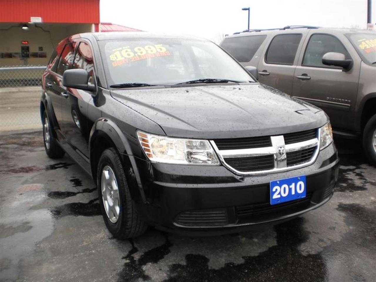 2.4L. 4 CYL.  2010 DODGE JOURNEY SE WITH HEATED MIRRORS,CD-6,BLACK CLOTH INTERIOR.  30 Years in business, A+ BBB rated company, 200 units in stock, 2 locations.  Home of the Warranty for Life, full service department, on the spot financing.    Bad credit welcomed.    Winner of Reader Choice Award for the best dealer in the Listowel area.   Winner Of Business Of The Year Award from the North Perth Chamber Of Commerce!   Free carproof or carfax.    No extra fees no extra costs.    All prices + HST & Licensing.    Save money!   (Thanks for shopping at STOP23 AUTO SALES LTD).