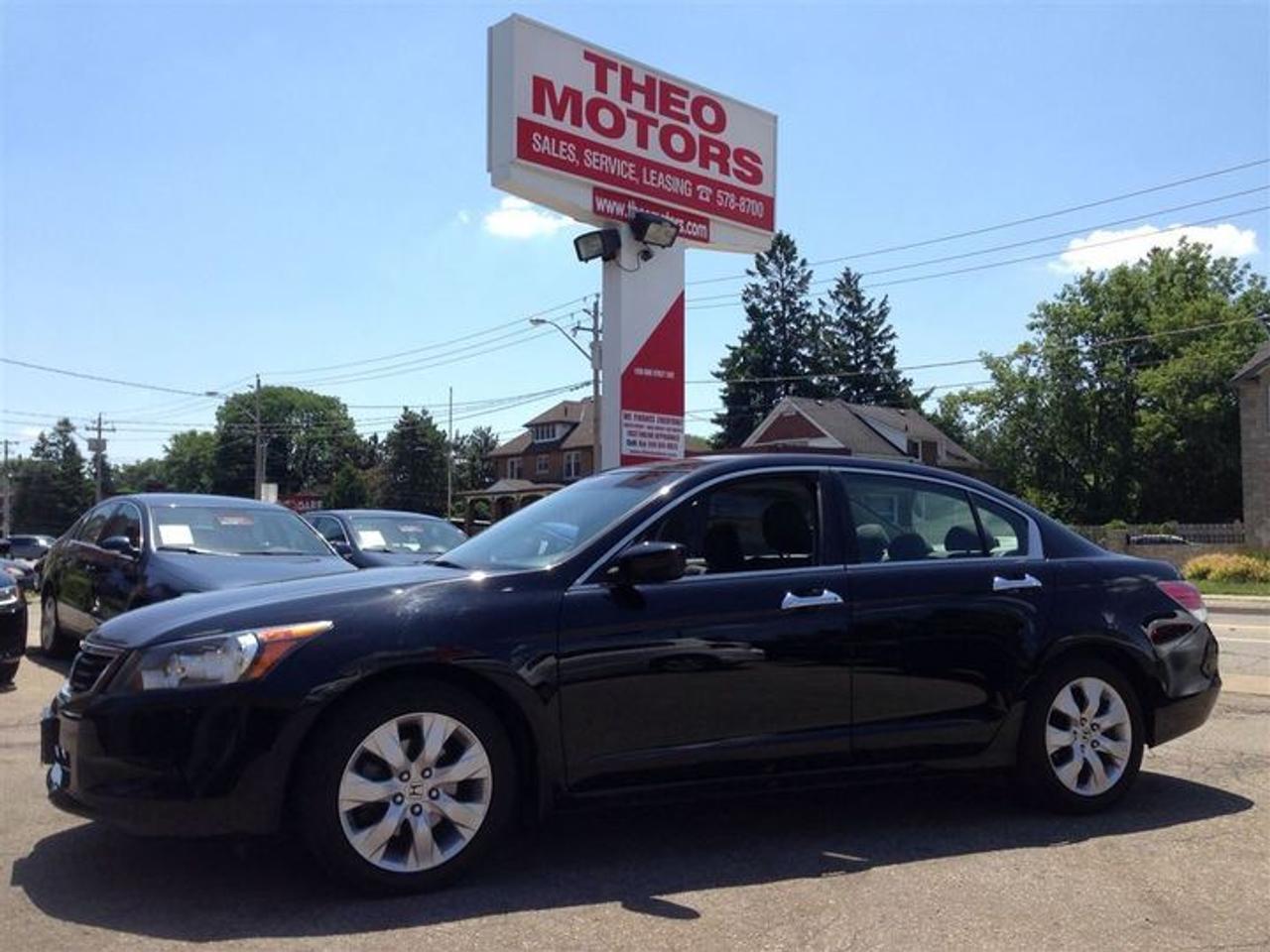 [CARPROOF VERIFIED $0 - NO ACCIDENTS] - EX-HONDA CANADA LEASE FROM IMAGE HONDA - 3.5L V6 - SUNROOF - AUTO/DUAL CLIMATE - PREMIUM AUDIO W/ 6 DISC CD CHANGER - POWER SEAT - STEERING WHEEL AUDIO CONTROLS - KEYLESS ENTRY - CRUISE - ALLOYS - ALL POWER OPTIONS - DUAL EXHAUST - Easy online application at WWW.THEOMOTORS.COM. Everyone and all credit welcome!! We have over 200 used Cars, Trucks, Vans and SUVs  available.! PLEASE CALL1 (519)772-3040. Ask about our exclusive  preferred financing! This ACCIDENT FREE FORMER HONDA CANADA LEASE return comes  CERTIFIED  SERVICED  E-TESTED  and 167 point inspection at NO EXTRA CHARGE. A+ Better Business Bureau rating!! Taxes and licensing are extra. Financing special is on approved credit only, and a minimum loan of $7,500. Accrued interest must be paid on a 6-month payment deferral. Cost of borrowing a $20,000 car over a 48 month term at 4.99% is $2,377.28. THANK YOU and we appreciate  your consideration at THEOMOTORS.SERVING K-W AREA FOR OVER 30 YEARS!!