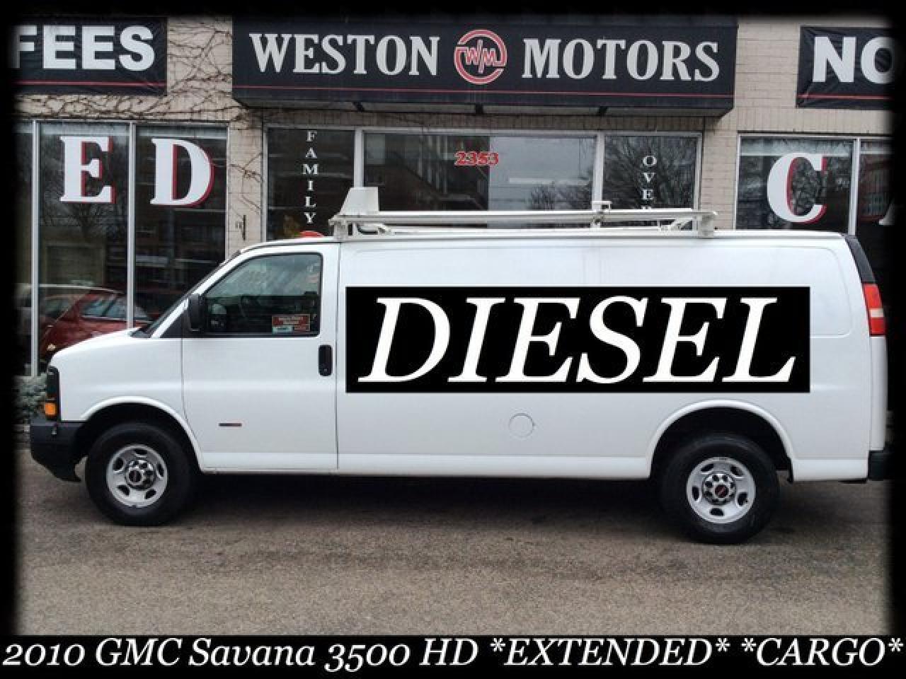 2010 GMC Savana 3500 HD* DIESEL* EXTD* CARGO* CUSTOM SHELVING* TOW PKG