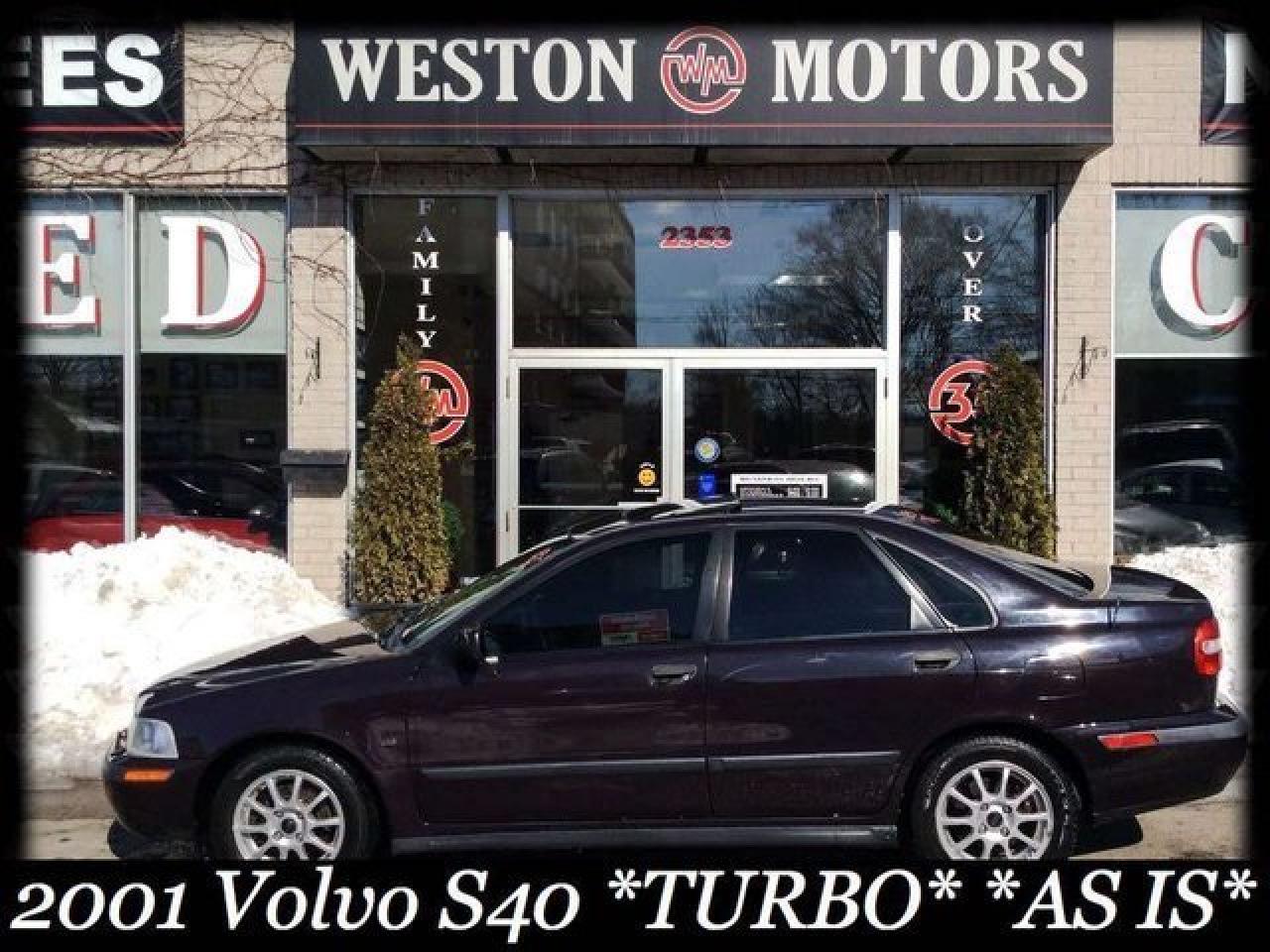 2001 Volvo S40 TURBO* AS IS* SUNROOF* LEATHER