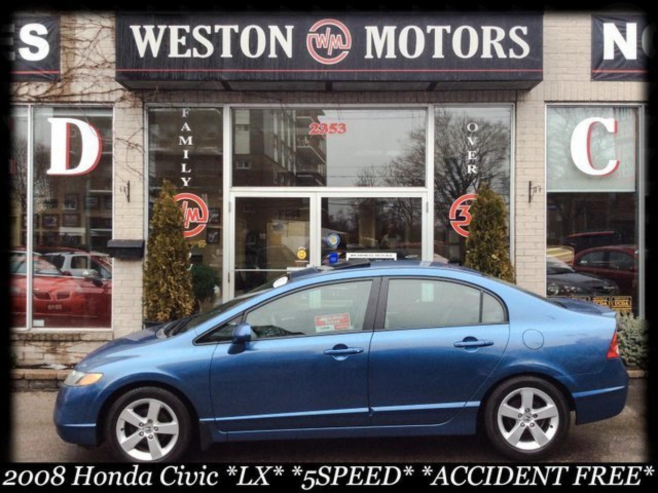 2008 Honda Civic LX* 5SPD* CERT&ETESTED* ACC FREE* SUNROOF* MICHELINS