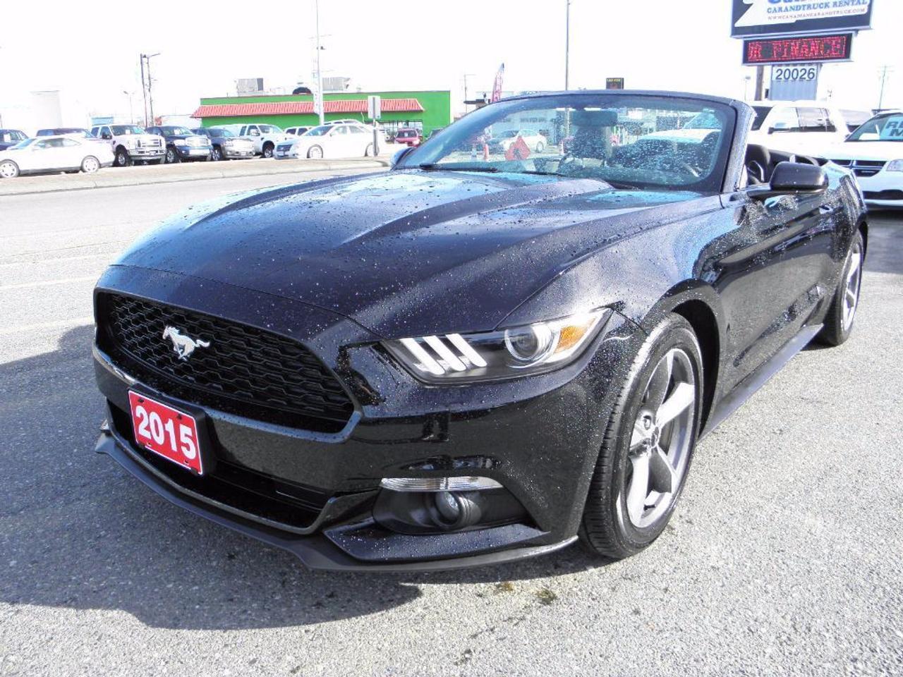 2015 Ford Mustang Convertible
3.7L V6, Automatic, Black on Black Leather Interior, Bluetooth Phone Connection, Back-up Camera, Power Seats, and Remote Start. 
Local BC Car with Low KMs!
Come check out this Black Beauty today!! 
Call Canadian Car and Truck at 604 882 2277