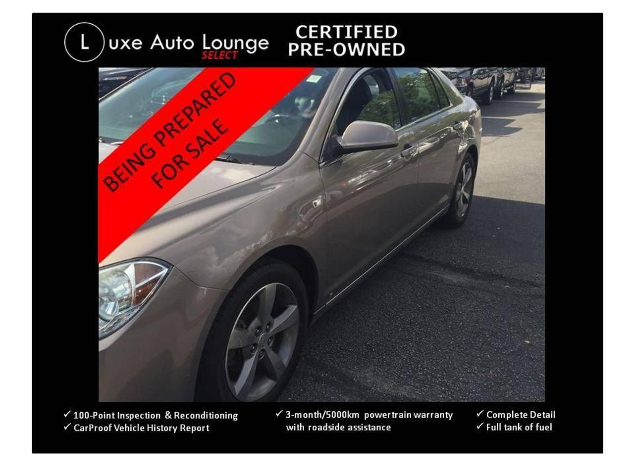 Clean, reliable and loaded! That is what this 2008 Chevrolet Malibu is all about! Comes with all the features you are looking for including: power sunroof, heated seats, leather seats with suede inserts, power driver seat, remote start, power group, a/c, alloy wheels, cruise control, CD/MP3 player w/auxiliary audio input, and more! Luxe Certified pre-owned incl: 180-point inspection & reconditioning, complete clean-up & detailing, carproof history report, 3-month/5000km warranty with roadside assistance & full tank of fuel! Priced at ONLY $99 bi-weekly with $0 down for 36 months @ 7.89% APR (Cost of borrowing is $985) OR cash purchase price of $6995 (both prices plus HST, $5 OMVIC fee & licensing/fees). Call us today!!