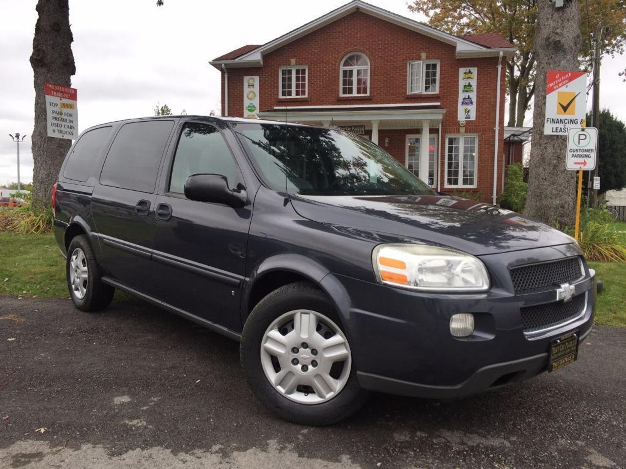 <p>This 2008 Chevrolet Uplander LS has low kms for its year and has been kept in immaculate condition. Extremely clean inside and out. Comes nicely equipped with Tinted Windows, 2nd Row Rain Protected Floor Mats, AUX/CD/Mp3 connectivity and many more features. Call us today at 1-519-686-7253 or visit us at 443 Exeter Rd.&nbsp;</p>
<ul>
<li class=li1><span class=s2>Voted&nbsp;<strong><em>#1 Best Used Car Dealership</em></strong>&nbsp;through 2014 - 2016 in London, Ontario</span></li>
<li class=li1><span class=s2>Voted&nbsp;<strong><em>Top Choice Award</em></strong>&nbsp;in 2015 and 2016</span></li>
<li class=li1><span class=s2>Voted&nbsp;<strong><em>London&rsquo;s Readers&rsquo; Choice Award</em></strong>&nbsp;2014 and 2015&nbsp;</span></li>
<li class=li1><span class=s2><strong><em>A+</em></strong><strong><em>Better Business Bureau rating</em></strong></span></li>
<li class=li1><span class=s2>We have been in business for&nbsp;</span><span class=s4><strong>27yrs</strong></span><span class=s2><strong><em>&nbsp;</em></strong></span></li>
<li class=li1><span class=s2>Most liked used car dealer on social media in Canada</span></li>
<li class=li1><span class=s2>We use an exclusive 3rd party tool that accurately monitors vehicle prices to guarantee our customers get the best value.&nbsp;</span></li>
<li class=li1><span class=s2><strong><em>NO NEED FOR HAGGLING!&nbsp;</em></strong></span></li>
<li class=li1><span class=s2><strong><em>NO HIDDEN ADMIN. FEES!</em></strong></span></li>
<li class=li1><span class=s2><strong><em>Just honesty and integrity at no additional charge</em></strong></span></li>
<li class=li1><span class=s2>All vehicles:</span></li>
<ul>
<li class=li1><span class=s2>Go through Safety inspection with 30 days 100% safety related items warranty completed by us</span></li>
<li class=li1><span class=s2>With below 50% brakes will be replaced&nbsp;</span></li>
<li class=li1><span class=s2>Receive a semi-synthetic oil-lube-filter</span></li>
<li class=li1><span class=s2>Undergo Emissions test and an extensive inspection</span></li>
<li class=li1><span class=s2>Include a FREE CarProof Report</span></li>
<li class=li2><span class=s2>Purchased include FREE cleanup and detailing</span></li>
</ul>
<li class=li2><span class=s2>Our&nbsp;<em>Finance Specialists</em>&nbsp;will do their best to:</span></li>
<ul>
<li class=li2><span class=s2>Provide&nbsp;<strong><em>SAME-DAY APPROVALS</em></strong></span></li>
<li class=li2><span class=s2>Ensure achieving the&nbsp;<strong><em>LOWEST INTEREST RATE &</em></strong>&nbsp;<strong><em>BEST TERMS&nbsp;</em></strong>possible</span></li>
<li class=li2><span class=s2>Provide&nbsp;<strong><em>FULLY OPEN-END LOANS *pay them off any time with no penalty*</em></strong></span></li>
</ul>
<li class=li3><span class=s2>Whether its good, bad or no credit, bankruptcy, proposal, divorce or repossessions. $0 down Apply securely with confidence at&nbsp;<a href=http://bit.ly/2cg4WeM><span class=s5>http://bit.ly/2cg4WeM</span></a></span><span class=s6>&nbsp;</span></li>
<li class=li3><span class=s2>We make the buying process SIMPLE and STRESS-FREE, our reviews speak for themselves:</span></li>
<ul>
<li class=li4><span class=s8><strong><em>Google</em></strong><em>:</em></span><span class=s9><a href=http://bit.ly/2cK4fi3><span class=s10>http://bit.ly/2cK4fi3</span></a></span></li>
<li class=li5><span class=s8><strong><em>DealerRater:</em></strong></span><span class=s12><a href=http://bit.ly/2cIdFI1><span class=s5>http://bit.ly/2cIdFI1</span></a></span></li>
<li class=li5><span class=s8><strong><em>N49.com:</em></strong></span><span class=s12><a href=http://bit.ly/2bYZlOh><span class=s5>http://bit.ly/2bYZlOh</span></a></span></li>
<li class=li5><span class=s8><strong><em>BBB:</em></strong></span><span class=s9>&nbsp;<a href=http://go.bbb.org/2cK5Cxd><span class=s5>http://go.bbb.org/2cK5Cxd</span></a></span></li>
</ul>
</ul>
<p>&nbsp;</p>
<p class=p6><span class=s2>**Payments are based off qualifying monthly term $0 down & 4.9% interest. Qualifying term and rate of borrowing varies by lender. Example: The cost of borrowing on a vehicle with a purchase price of $10000 at 4.9% over 60 month term is $1499.78. Rates are subject to change without notice.&nbsp;</span></p>