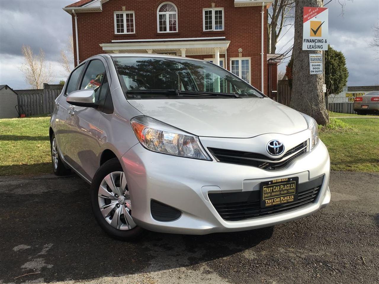 Look what just rolled in a 2014 Toyota Yaris is an automatic transmission with 45243 kilometers and a 1.6 litre engine featuring antilock brakes cruise control side impact airbags tilt steering and a traction control system. Air conditioning for hot summer days all power door locks mirrors windows with keyless entry and alarm. Commercial free satellite radio with the option of an entertainment package play music you love in the CD player w USB input plus MP3. Stop in at That Car Place and take this compact beauty for a test drive today you will not be disappointed. Vehicle is sold Safety and Emission Tested. HST and Licensing is extra.That Car Place in business for over 27 years since 1989 Voted #1 Best Used Car Dealership in London Ontario for 2014 & 2015 & 2016 Top Choice Award for 2015 & 2016 as well as Londons Readers Choice Award 2014 & 2015. That Car Place holds a solid A Better Business Bureau rating and achieved the most likes on all Social Media ever in the used car dealership industry.That Car Place uses an exclusive third party tool that accurately prices and monitors vehicle prices competitively to guarantee customers best value. That is right NO NEED FOR HAGGLING! No Hidden admin fees. No gimmicks just honesty and integrity at no additional charge.We make the buying process Simple and StressFree our reviews speak for themselves. Google httpswww.google.cawebhpsourcedchromeinstant&ion1&espv2&ieUTF8#qthat%20car%20place&lrd0x882ef3f1a412803b0x4ac067228e36535c1Dealer Rater httpwww.dealerrater.cadealerThatCarPlacereview43090N49.com httpswww.n49.combiz108920thatcarplaceonlondon443exeterrdBBB httpwww.bbb.orgwesternontariobusinessreviewsautodealersusedcarsthatcarplaceinlondonon17190customerreviewscachetyAll vehicles go under an extensive inspection Receive a SemiSynthetic Oillubefilter. Any vehicle with below 50% brakes will be replaced! A detailed Free Car Proof Report is including with every vehicle to present the vehicles history or accidents. Full Safety inspection with 30 days 100% safety related items warranty done by That Car Place along with an Emission test and to top it off with a Full cleanup and Detailing. Our Finance Specialists provides same day approvals and work hard 247 to ensure achieving the lowest interest rate possible best terms and fully open end loans.Minimum qualifications. Whether its Good credit Bad credit No Credit Bankruptcy Proposal Divorce Repossessions $0 down or simply low affordable payments we can get it done for you. Apply securely with confidence at httpthatcarplace.caapplyVisit us ThatCarPlace.ca 443 Exeter Road London Ontario Or call us 519686SALE (7253) Or toll free 18669691999 Or by email sales@thatcarplace.ca**Payments are based off qualifying monthly term $0 down & 4.9% interest. Qualifying term and rate of borrowing varies by lender. Example The cost of borrowing on a vehicle with a purchase price of $10000 at 4.9% over 60 month term is $1499.78. Rates are subject to change without notice.
