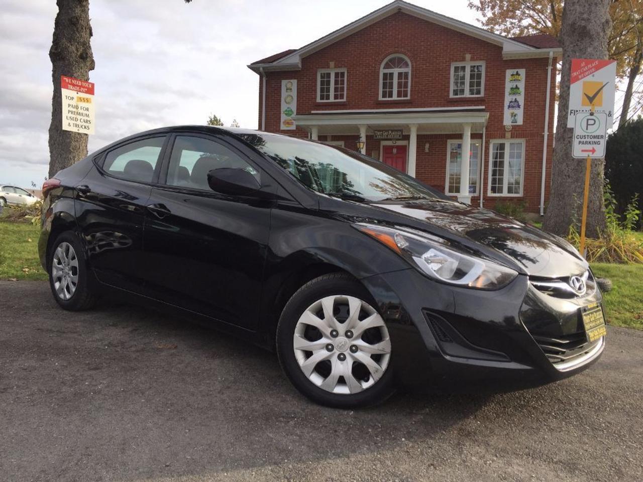 <p>This 2015 Hyundai Elantra is nicely equipped with BLUETOOTH, USB/AUX/CD/MP3 connectivity for your IPOD/IPHONE or ANDROID music playing device, HEATED FRONT ROW SEATS, Steering Wheel Audio Controls, is extremely spacious and excellent on fuel. Call 1-519-686-7253 or Visit 443 Exeter Rd. &nbsp;</p>
<ul>
<li class=li1><span class=s2>Voted&nbsp;<strong><em>#1 Best Used Car Dealership</em></strong>&nbsp;through 2014 - 2016 in London, Ontario</span></li>
<li class=li1><span class=s2>Voted&nbsp;<strong><em>Top Choice Award</em></strong>&nbsp;in 2015 and 2016</span></li>
<li class=li1><span class=s2>Voted&nbsp;<strong><em>London&rsquo;s Readers&rsquo; Choice Award</em></strong>&nbsp;2014 and 2015&nbsp;</span></li>
<li class=li1><span class=s2><strong><em>A+</em></strong><strong><em>Better Business Bureau rating</em></strong></span></li>
<li class=li1><span class=s2>We have been in business for&nbsp;</span><span class=s4><strong>27yrs</strong></span><span class=s2><strong><em>&nbsp;</em></strong></span></li>
<li class=li1><span class=s2>Most liked used car dealer on social media in Canada</span></li>
<li class=li1><span class=s2>We use an exclusive 3rd party tool that accurately monitors vehicle prices to guarantee our customers get the best value.&nbsp;</span></li>
<li class=li1><span class=s2><strong><em>NO NEED FOR HAGGLING!&nbsp;</em></strong></span></li>
<li class=li1><span class=s2><strong><em>NO HIDDEN ADMIN. FEES!</em></strong></span></li>
<li class=li1><span class=s2><strong><em>Just honesty and integrity at no additional charge</em></strong></span></li>
<li class=li1><span class=s2>All vehicles:</span></li>
<ul>
<li class=li1><span class=s2>Go through Safety inspection with 30 days 100% safety related items warranty completed by us</span></li>
<li class=li1><span class=s2>With below 50% brakes will be replaced&nbsp;</span></li>
<li class=li1><span class=s2>Receive a semi-synthetic oil-lube-filter</span></li>
<li class=li1><span class=s2>Undergo Emissions test and an extensive inspection</span></li>
<li class=li1><span class=s2>Include a FREE CarProof Report</span></li>
<li class=li2><span class=s2>Purchased include FREE cleanup and detailing</span></li>
</ul>
<li class=li2><span class=s2>Our&nbsp;<em>Finance Specialists</em>&nbsp;will do their best to:</span></li>
<ul>
<li class=li2><span class=s2>Provide&nbsp;<strong><em>SAME-DAY APPROVALS</em></strong></span></li>
<li class=li2><span class=s2>Ensure achieving the&nbsp;<strong><em>LOWEST INTEREST RATE &</em></strong>&nbsp;<strong><em>BEST TERMS&nbsp;</em></strong>possible</span></li>
<li class=li2><span class=s2>Provide&nbsp;<strong><em>FULLY OPEN-END LOANS *pay them off any time with no penalty*</em></strong></span></li>
</ul>
<li class=li3><span class=s2>Whether its good, bad or no credit, bankruptcy, proposal, divorce or repossessions. $0 down Apply securely with confidence at&nbsp;<a href=http://bit.ly/2cg4WeM><span class=s5>http://bit.ly/2cg4WeM</span></a></span><span class=s6>&nbsp;</span></li>
<li class=li3><span class=s2>We make the buying process SIMPLE and STRESS-FREE, our reviews speak for themselves:</span></li>
<ul>
<li class=li4><span class=s8><strong><em>Google</em></strong><em>:</em></span><span class=s9><a href=http://bit.ly/2cK4fi3><span class=s10>http://bit.ly/2cK4fi3</span></a></span></li>
<li class=li5><span class=s8><strong><em>DealerRater:</em></strong></span><span class=s12><a href=http://bit.ly/2cIdFI1><span class=s5>http://bit.ly/2cIdFI1</span></a></span></li>
<li class=li5><span class=s8><strong><em>N49.com:</em></strong></span><span class=s12><a href=http://bit.ly/2bYZlOh><span class=s5>http://bit.ly/2bYZlOh</span></a></span></li>
<li class=li5><span class=s8><strong><em>BBB:</em></strong></span><span class=s9>&nbsp;<a href=http://go.bbb.org/2cK5Cxd><span class=s5>http://go.bbb.org/2cK5Cxd</span></a></span></li>
</ul>
</ul>
<p>&nbsp;</p>
<p class=p6><span class=s2>**Payments are based off qualifying monthly term $0 down & 4.9% interest. Qualifying term and rate of borrowing varies by lender. Example: The cost of borrowing on a vehicle with a purchase price of $10000 at 4.9% over 60 month term is $1499.78. Rates are subject to change without notice.&nbsp;</span></p>