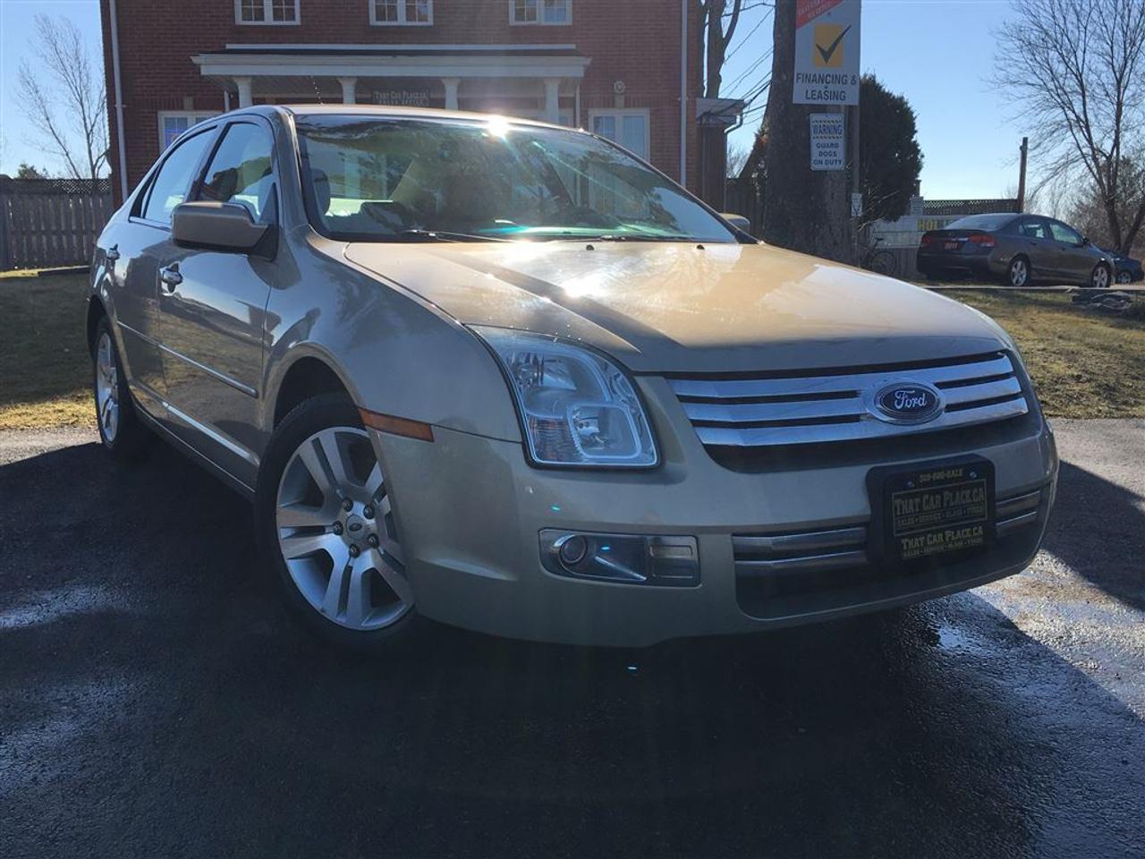 The 2008 Ford Fusion with 3.0 litre engine with only 94140 kilometers and features such as Cruise control antilock brakes alloy wheels side impact airbags and for all music lovers there is a CD player w USB input. AC for those hot summer days. All power door locks windows and mirrors. There is tilt steering and fog lights with a keyless entry and alarm. Come in and see us or apply online at www.@thatcarplace.caVehicle is sold Safety and Emission Tested. HST and Licensing is extra.That Car Place in business for over 27 years since 1989 Voted #1 Best Used Car Dealership in London Ontario for 2014 & 2015 & 2016 Top Choice Award for 2015 & 2016 as well as Londons Readers Choice Award 2014 & 2015. That Car Place holds a solid A Better Business Bureau rating and achieved the most likes on all Social Media ever in the used car dealership industry.That Car Place uses an exclusive third party tool that accurately prices and monitors vehicle prices competitively to guarantee customers best value. That is right NO NEED FOR HAGGLING! No Hidden admin fees. No gimmicks just honesty and integrity at no additional charge.We make the buying process Simple and StressFree our reviews speak for themselves. Google httpswww.google.cawebhpsourcedchromeinstant&ion1&espv2&ieUTF8#qthat%20car%20place&lrd0x882ef3f1a412803b0x4ac067228e36535c1Dealer Rater httpwww.dealerrater.cadealerThatCarPlacereview43090N49.com httpswww.n49.combiz108920thatcarplaceonlondon443exeterrdBBB httpwww.bbb.orgwesternontariobusinessreviewsautodealersusedcarsthatcarplaceinlondonon17190customerreviewscachetyAll vehicles go under an extensive inspection Receive a SemiSynthetic Oillubefilter. Any vehicle with below 50% brakes will be replaced! A detailed Free Car Proof Report is including with every vehicle to present the vehicles history or accidents. Full Safety inspection with 30 days 100% safety related items warranty done by That Car Place along with an Emission test and to top it off with a Full cleanup and Detailing. Our Finance Specialists provides same day approvals and work hard 247 to ensure achieving the lowest interest rate possible best terms and fully open end loans.Minimum qualifications. Whether its Good credit Bad credit No Credit Bankruptcy Proposal Divorce Repossessions $0 down or simply low affordable payments we can get it done for you. Apply securely with confidence at httpthatcarplace.caapplyVisit us ThatCarPlace.ca 443 Exeter Road London Ontario Or call us 519686SALE (7253) Or toll free 18669691999 Or by email sales@thatcarplace.cahttpwww.facebook.compagesThatCarPlaceLondonhttptwitter.comThatcarplaceLonhttpwww.youtube.comuserthatcarplacehttpwww.instagram.conthatcarplacehttpwww.pinterest.comthatcarplacelon**Payments are based off qualifying monthly term $0 down & 4.9% interest. Qualifying term and rate of borrowing varies by lender. Example The cost of borrowing on a vehicle with a purchase price of $10000 at 4.9% over 60 month term is $1499.78. Rates are subject to change without notice.