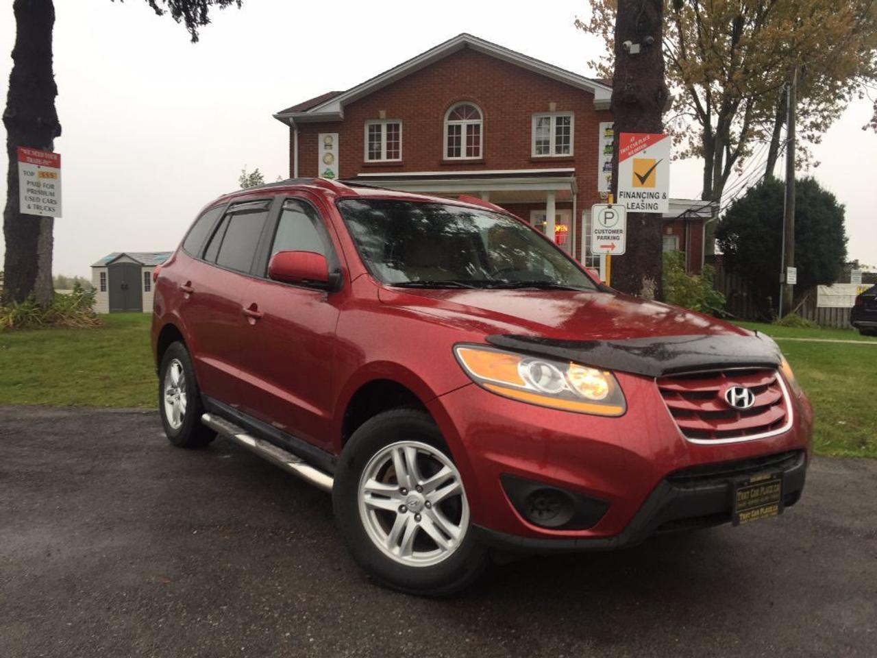 <p>This 2010 Hyundai Santa Fe GL has a CLEAN CARPROOF and comes loaded with BLUETOOTH, USB/IPOD/AUX/CD/MP3 connectivity for your IPHONE/IPOD or ANDROID music playing device, Tinted Windows, Cruise, Leather Beige Interior, Side Steps, Roomy Interior and a Spacious Trunk. Call 1-519-686-7253 or Visit 443 Exeter Rd.</p>
<ul>
<li class=li1><span class=s2>Voted&nbsp;<strong><em>#1 Best Used Car Dealership</em></strong>&nbsp;through 2014 - 2016 in London, Ontario</span></li>
<li class=li1><span class=s2>Voted&nbsp;<strong><em>Top Choice Award</em></strong>&nbsp;in 2015 and 2016</span></li>
<li class=li1><span class=s2>Voted&nbsp;<strong><em>London&rsquo;s Readers&rsquo; Choice Award</em></strong>&nbsp;2014 and 2015&nbsp;</span></li>
<li class=li1><span class=s2><strong><em>A+</em></strong><strong><em>Better Business Bureau rating</em></strong></span></li>
<li class=li1><span class=s2>We have been in business for&nbsp;</span><span class=s4><strong>27yrs</strong></span><span class=s2><strong><em>&nbsp;</em></strong></span></li>
<li class=li1><span class=s2>Most liked used car dealer on social media in Canada</span></li>
<li class=li1><span class=s2>We use an exclusive 3rd party tool that accurately monitors vehicle prices to guarantee our customers get the best value.&nbsp;</span></li>
<li class=li1><span class=s2><strong><em>NO NEED FOR HAGGLING!&nbsp;</em></strong></span></li>
<li class=li1><span class=s2><strong><em>NO HIDDEN ADMIN. FEES!</em></strong></span></li>
<li class=li1><span class=s2><strong><em>Just honesty and integrity at no additional charge</em></strong></span></li>
<li class=li1><span class=s2>All vehicles:</span></li>
<ul>
<li class=li1><span class=s2>Go through Safety inspection with 30 days 100% safety related items warranty completed by us</span></li>
<li class=li1><span class=s2>With below 50% brakes will be replaced&nbsp;</span></li>
<li class=li1><span class=s2>Receive a semi-synthetic oil-lube-filter</span></li>
<li class=li1><span class=s2>Undergo Emissions test and an extensive inspection</span></li>
<li class=li1><span class=s2>Include a FREE CarProof Report</span></li>
<li class=li2><span class=s2>Purchased include FREE cleanup and detailing</span></li>
</ul>
<li class=li2><span class=s2>Our&nbsp;<em>Finance Specialists</em>&nbsp;will do their best to:</span></li>
<ul>
<li class=li2><span class=s2>Provide&nbsp;<strong><em>SAME-DAY APPROVALS</em></strong></span></li>
<li class=li2><span class=s2>Ensure achieving the&nbsp;<strong><em>LOWEST INTEREST RATE &</em></strong>&nbsp;<strong><em>BEST TERMS&nbsp;</em></strong>possible</span></li>
<li class=li2><span class=s2>Provide&nbsp;<strong><em>FULLY OPEN-END LOANS *pay them off any time with no penalty*</em></strong></span></li>
</ul>
<li class=li3><span class=s2>Whether its good, bad or no credit, bankruptcy, proposal, divorce or repossessions. $0 down Apply securely with confidence at&nbsp;<a href=http://bit.ly/2cg4WeM><span class=s5>http://bit.ly/2cg4WeM</span></a></span><span class=s6>&nbsp;</span></li>
<li class=li3><span class=s2>We make the buying process SIMPLE and STRESS-FREE, our reviews speak for themselves:</span></li>
<ul>
<li class=li4><span class=s8><strong><em>Google</em></strong><em>:</em></span><span class=s9><a href=http://bit.ly/2cK4fi3><span class=s10>http://bit.ly/2cK4fi3</span></a></span></li>
<li class=li5><span class=s8><strong><em>DealerRater:</em></strong></span><span class=s12><a href=http://bit.ly/2cIdFI1><span class=s5>http://bit.ly/2cIdFI1</span></a></span></li>
<li class=li5><span class=s8><strong><em>N49.com:</em></strong></span><span class=s12><a href=http://bit.ly/2bYZlOh><span class=s5>http://bit.ly/2bYZlOh</span></a></span></li>
<li class=li5><span class=s8><strong><em>BBB:</em></strong></span><span class=s9>&nbsp;<a href=http://go.bbb.org/2cK5Cxd><span class=s5>http://go.bbb.org/2cK5Cxd</span></a></span></li>
</ul>
</ul>
<p>&nbsp;**Payments are based off qualifying monthly term $0 down & 4.9% interest. Qualifying term and rate of borrowing varies by lender. Example: The cost of borrowing on a vehicle with a purchase price of $10000 at 4.9% over 60 month term is $1499.78. Rates are subject to change without notice.&nbsp;</p>