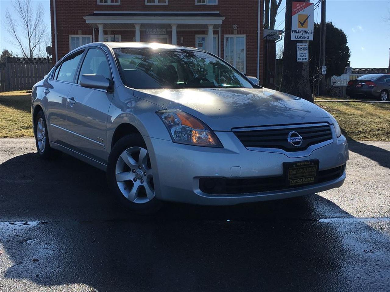 Heres an oldie but a goodie the 2008 Nissan Altima Hybrid with 160km and 2.5 litre engine with features such as Cruise control antilock brakes traction control system. For all music lovers theres a CD player w USB input with auxiliary 12v outlet. Air conditioning for those hot summer days heated seats for those chilly nights. All power door locks windows and power mirrors. There is tilt steering and tinted windows with keyless entry and tow package. Drop in and test drive one today.Vehicle is sold Safety and Emission Tested. HST and Licensing is extra.That Car Place in business for over 27 years since 1989 Voted #1 Best Used Car Dealership in London Ontario for 2014 & 2015 & 2016 Top Choice Award for 2015 & 2016 as well as Londons Readers Choice Award 2014 & 2015. That Car Place holds a solid A Better Business Bureau rating and achieved the most likes on all Social Media ever in the used car dealership industry.That Car Place uses an exclusive third party tool that accurately prices and monitors vehicle prices competitively to guarantee customers best value. That is right NO NEED FOR HAGGLING! No Hidden admin fees. No gimmicks just honesty and integrity at no additional charge.We make the buying process Simple and StressFree our reviews speak for themselves. Google httpswww.google.cawebhpsourcedchromeinstant&ion1&espv2&ieUTF8#qthat%20car%20place&lrd0x882ef3f1a412803b0x4ac067228e36535c1Dealer Rater httpwww.dealerrater.cadealerThatCarPlacereview43090N49.com httpswww.n49.combiz108920thatcarplaceonlondon443exeterrdBBB httpwww.bbb.orgwesternontariobusinessreviewsautodealersusedcarsthatcarplaceinlondonon17190customerreviewscachetyAll vehicles go under an extensive inspection Receive a SemiSynthetic Oillubefilter. Any vehicle with below 50% brakes will be replaced! A detailed Free Car Proof Report is including with every vehicle to present the vehicles history or accidents. Full Safety inspection with 30 days 100% safety related items warranty done by That Car Place along with an Emission test and to top it off with a Full cleanup and Detailing. Our Finance Specialists provides same day approvals and work hard 247 to ensure achieving the lowest interest rate possible best terms and fully open end loans.Minimum qualifications. Whether its Good credit Bad credit No Credit Bankruptcy Proposal Divorce Repossessions $0 down or simply low affordable payments we can get it done for you. Apply securely with confidence at httpthatcarplace.caapplyVisit us ThatCarPlace.ca 443 Exeter Road London Ontario Or call us 519686SALE (7253) Or toll free 18669691999 Or by email sales@thatcarplace.cahttpwww.facebook.compagesThatCarPlaceLondonhttptwitter.comThatcarplaceLonhttpwww.youtube.comuserthatcarplacehttpwww.instagram.conthatcarplacehttpwww.pinterest.comthatcarplacelon**Payments are based off qualifying monthly term $0 down & 4.9% interest. Qualifying term and rate of borrowing varies by lender. Example The cost of borrowing on a vehicle with a purchase price of $10000 at 4.9% over 60 month term is $1499.78. Rates are subject to change without notice.